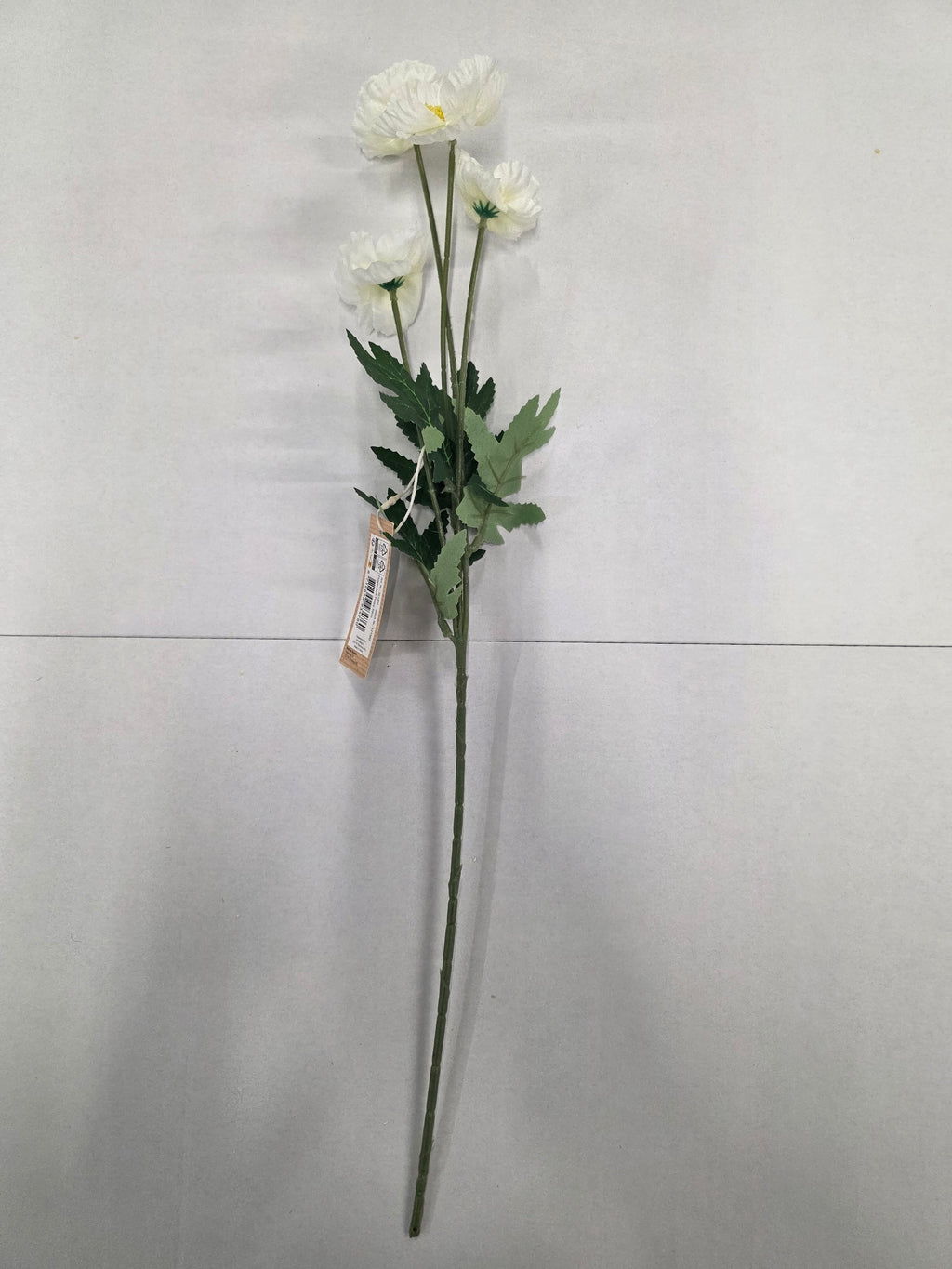Artificial Poppy White 59cm (Pack of 4)