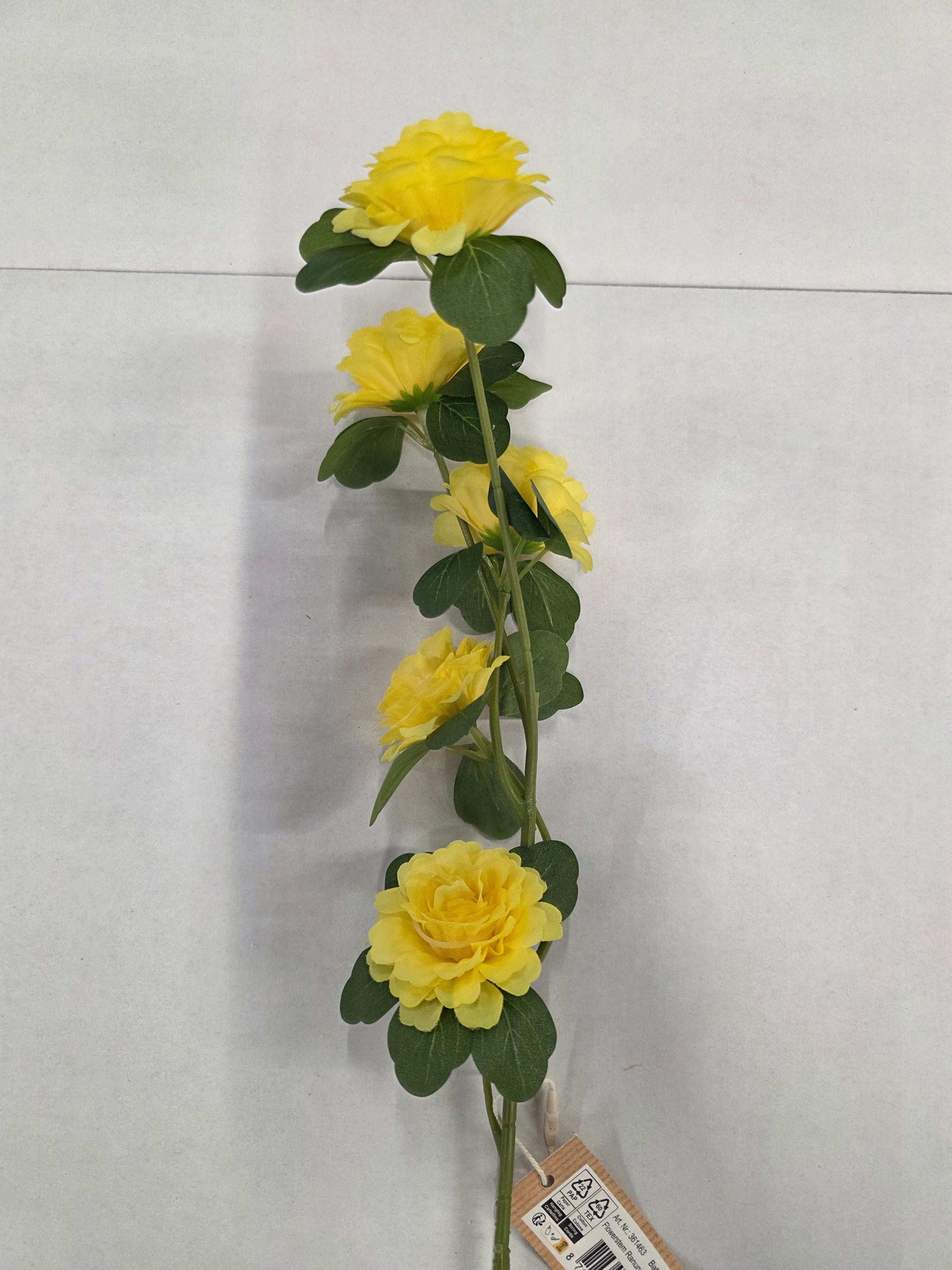 Artificial Ranunculus Yellow 70cm