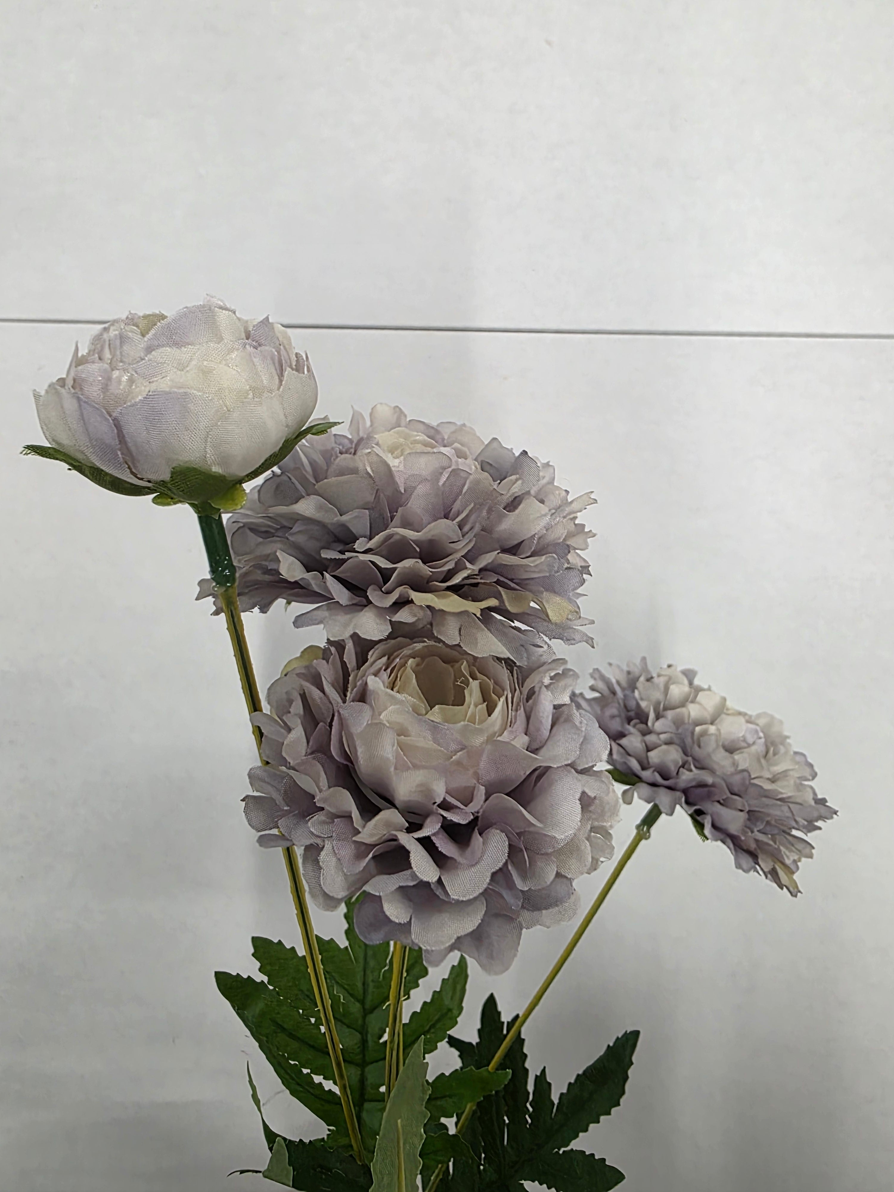 Artificial Zinnias Lilac 61cm (Pack of 2)