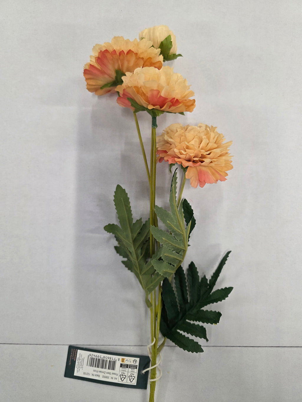 Artificial Zinnias Orange 61cm (Pack of 2)