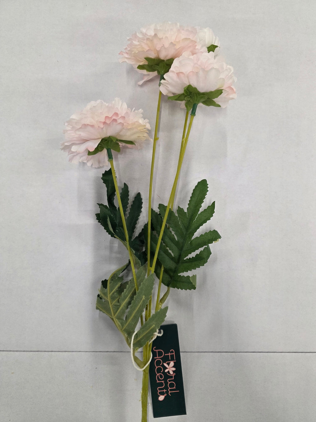 Artificial Zinnias Pale Pink 61cm (Pack of 2)