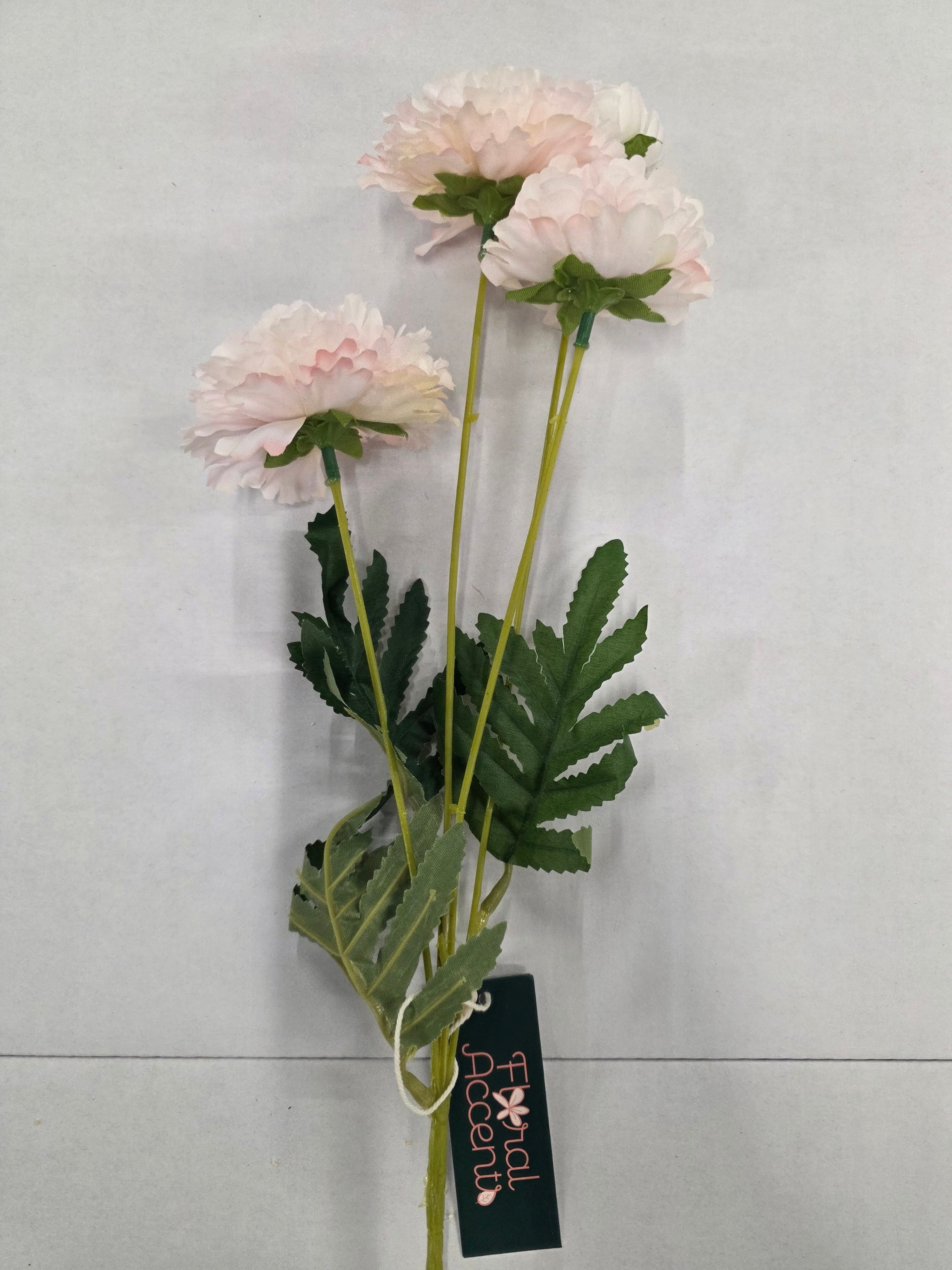 Artificial Zinnias Pale Pink 61cm (Pack of 2)