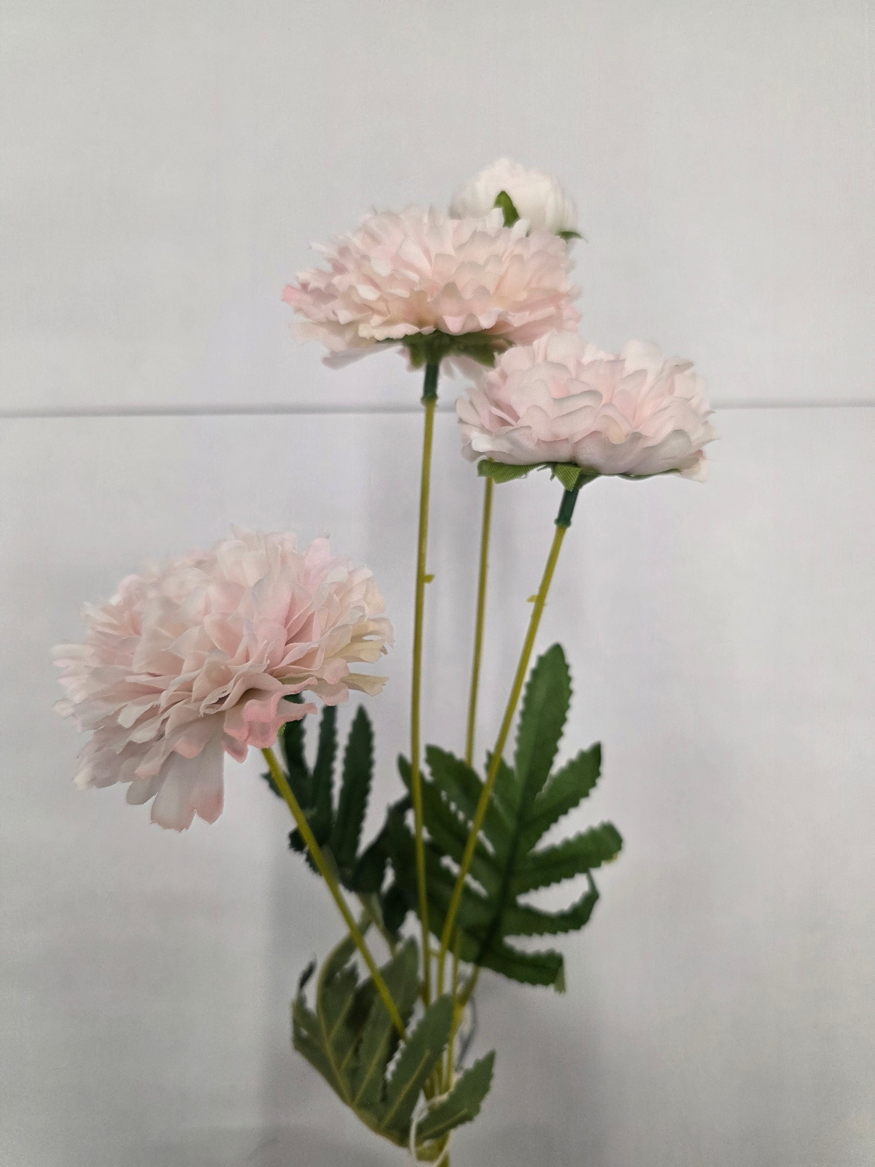 Artificial Zinnias Pale Pink 61cm (Pack of 2)