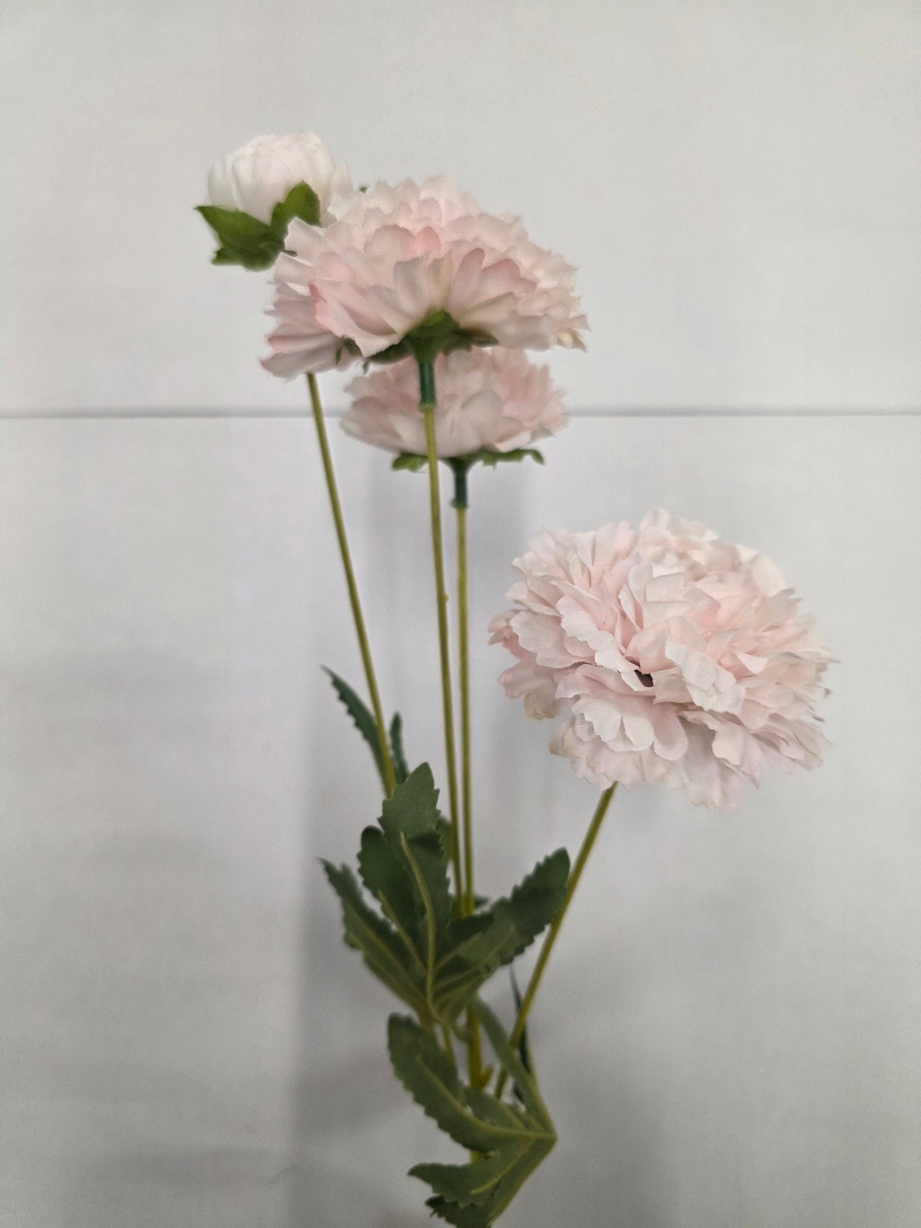 Artificial Zinnias Pale Pink 61cm (Pack of 2)