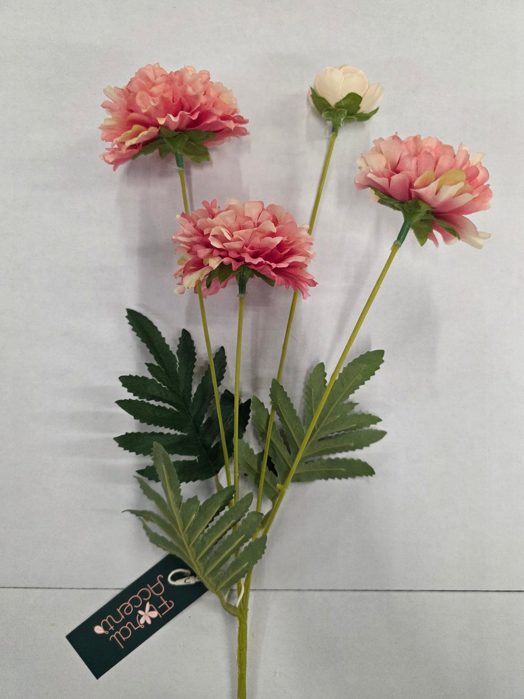 Artificial Zinnias pink 61cm (Pack of 2)