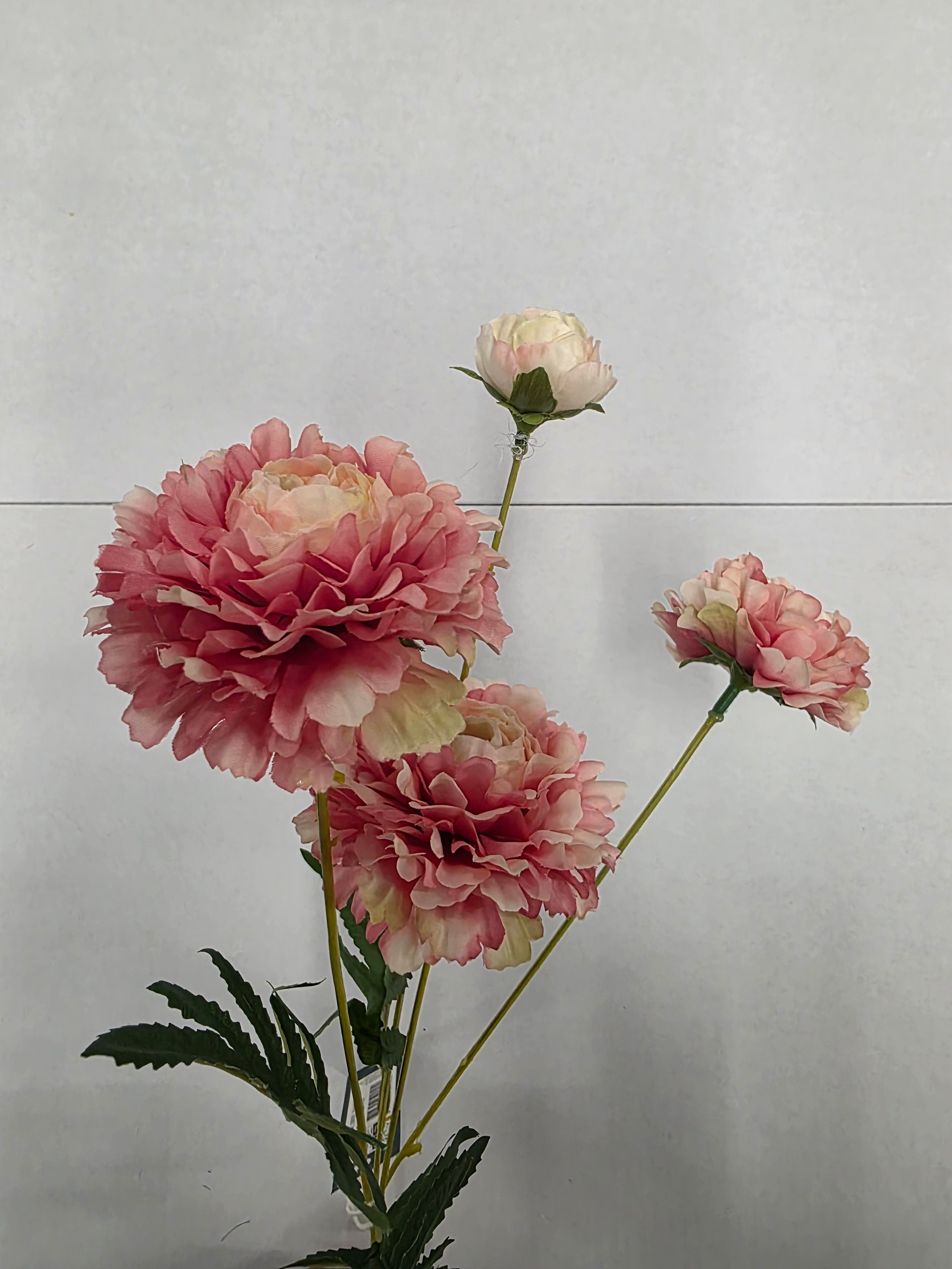 Artificial Zinnias pink 61cm (Pack of 2)