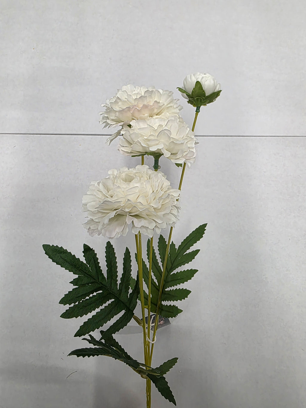 Artificial Zinnias White 61cm (Pack of 2)