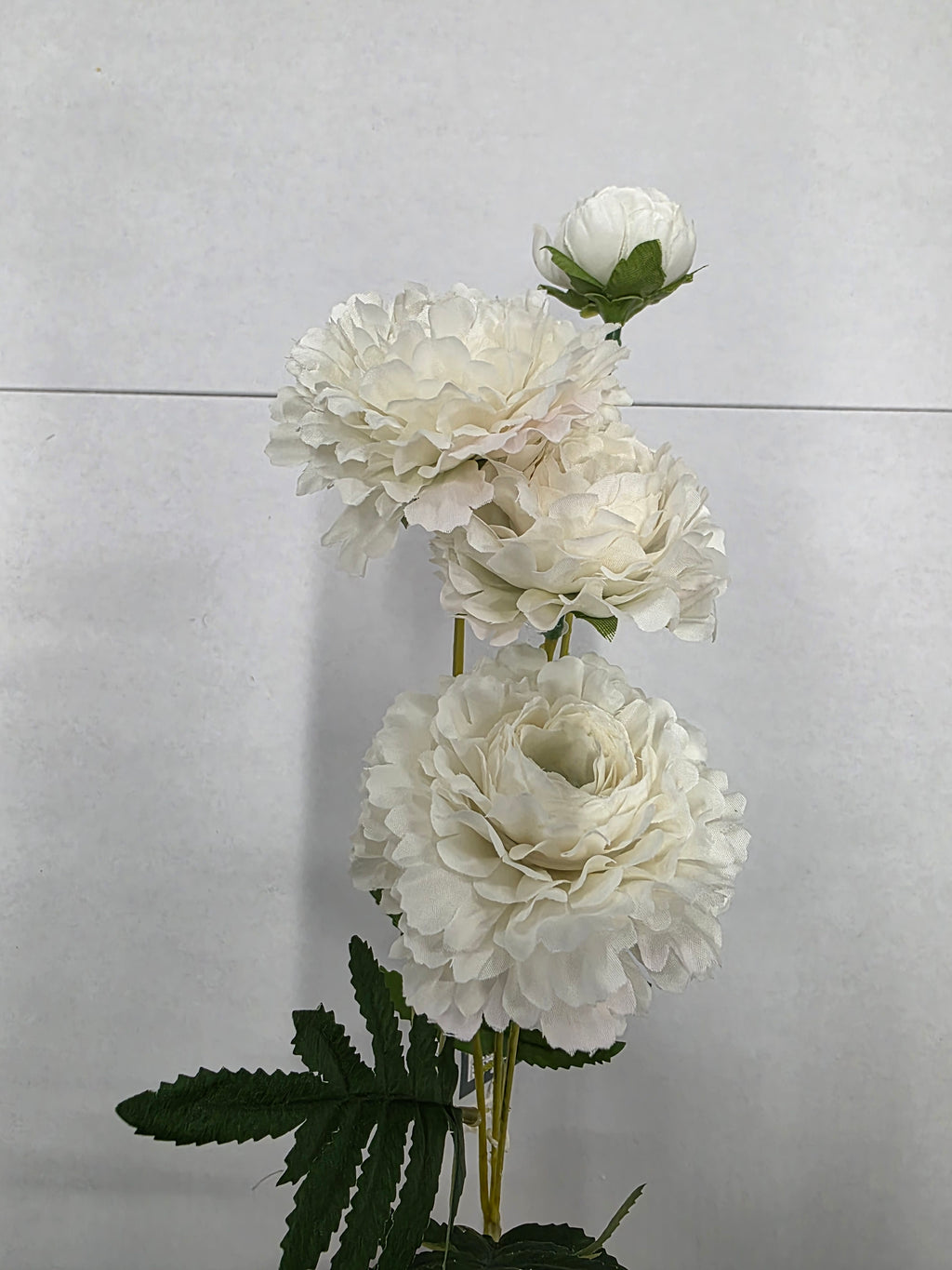 Artificial Zinnias White 61cm (Pack of 2)