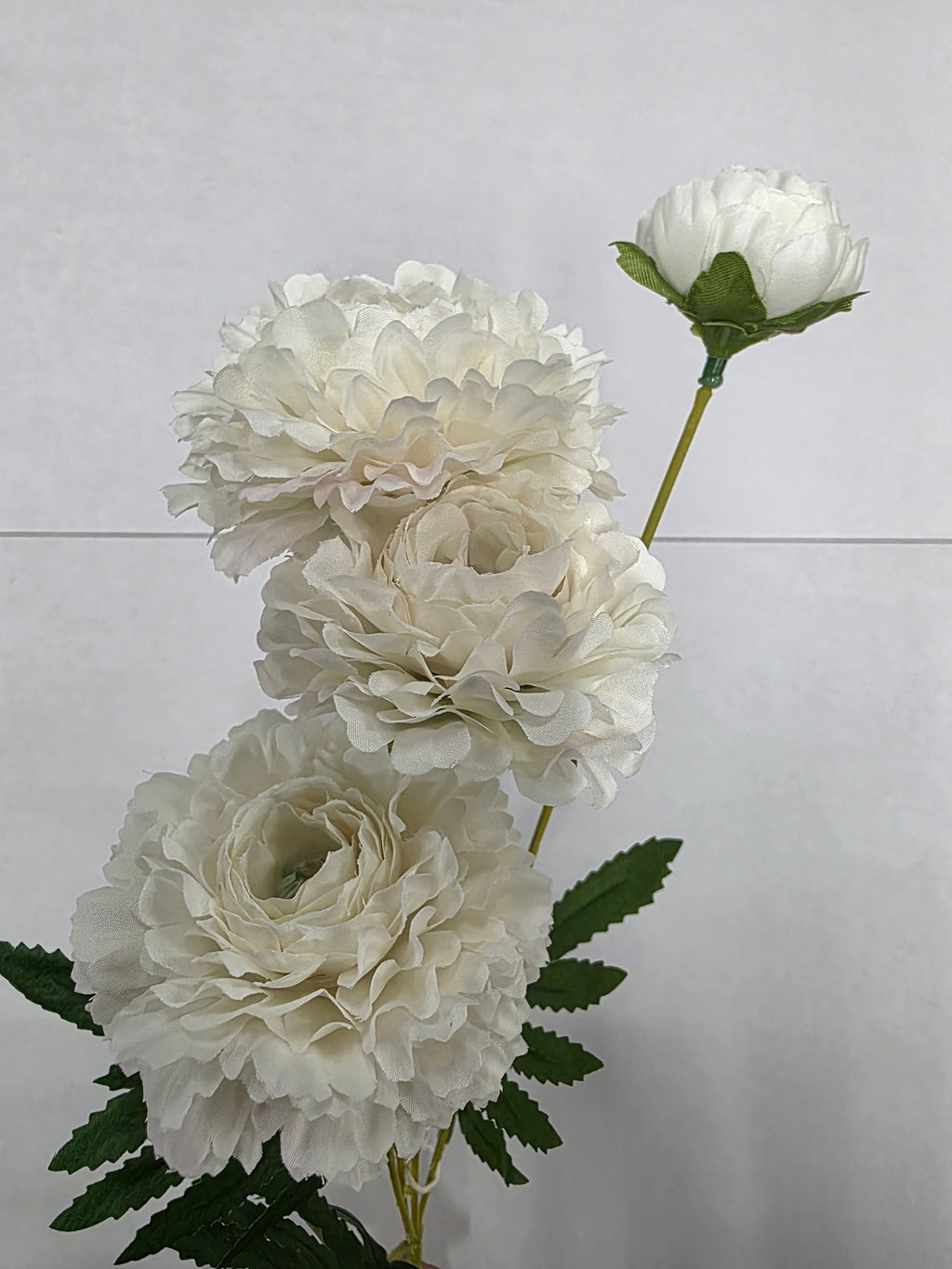 Artificial Zinnias White 61cm (Pack of 2)