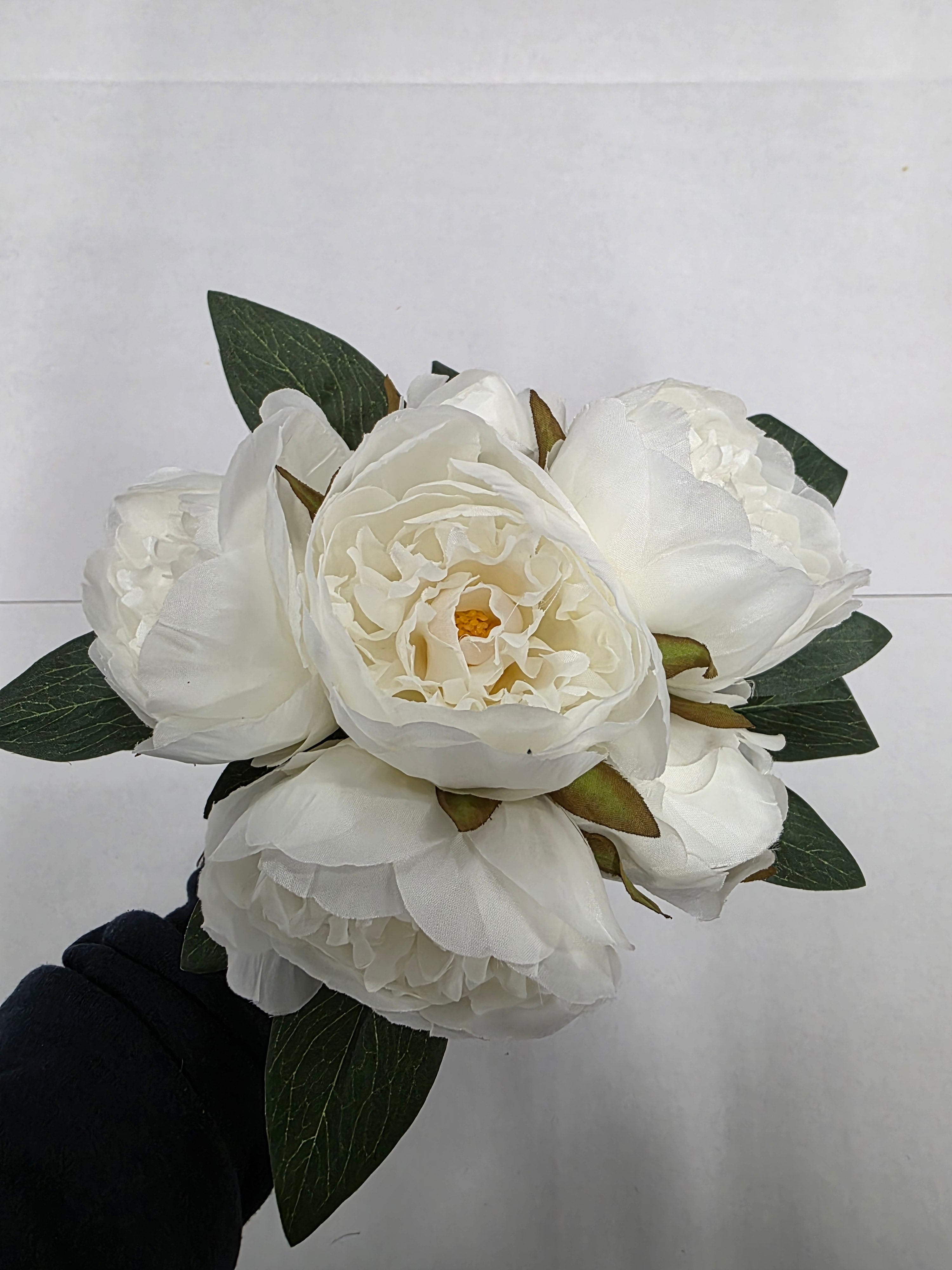 Artificial Peony Bundle White