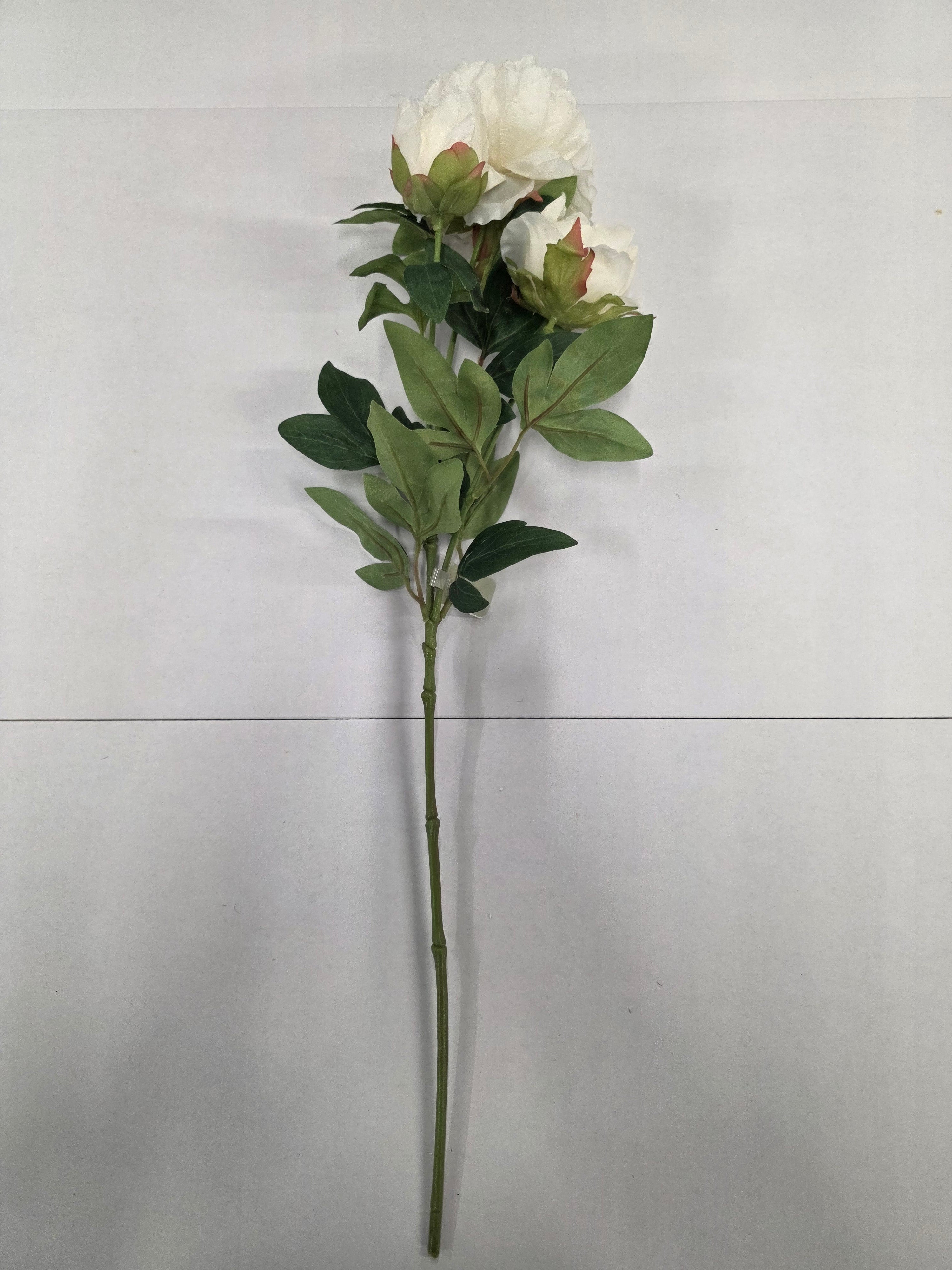Artificial Peony Spray White 66cm