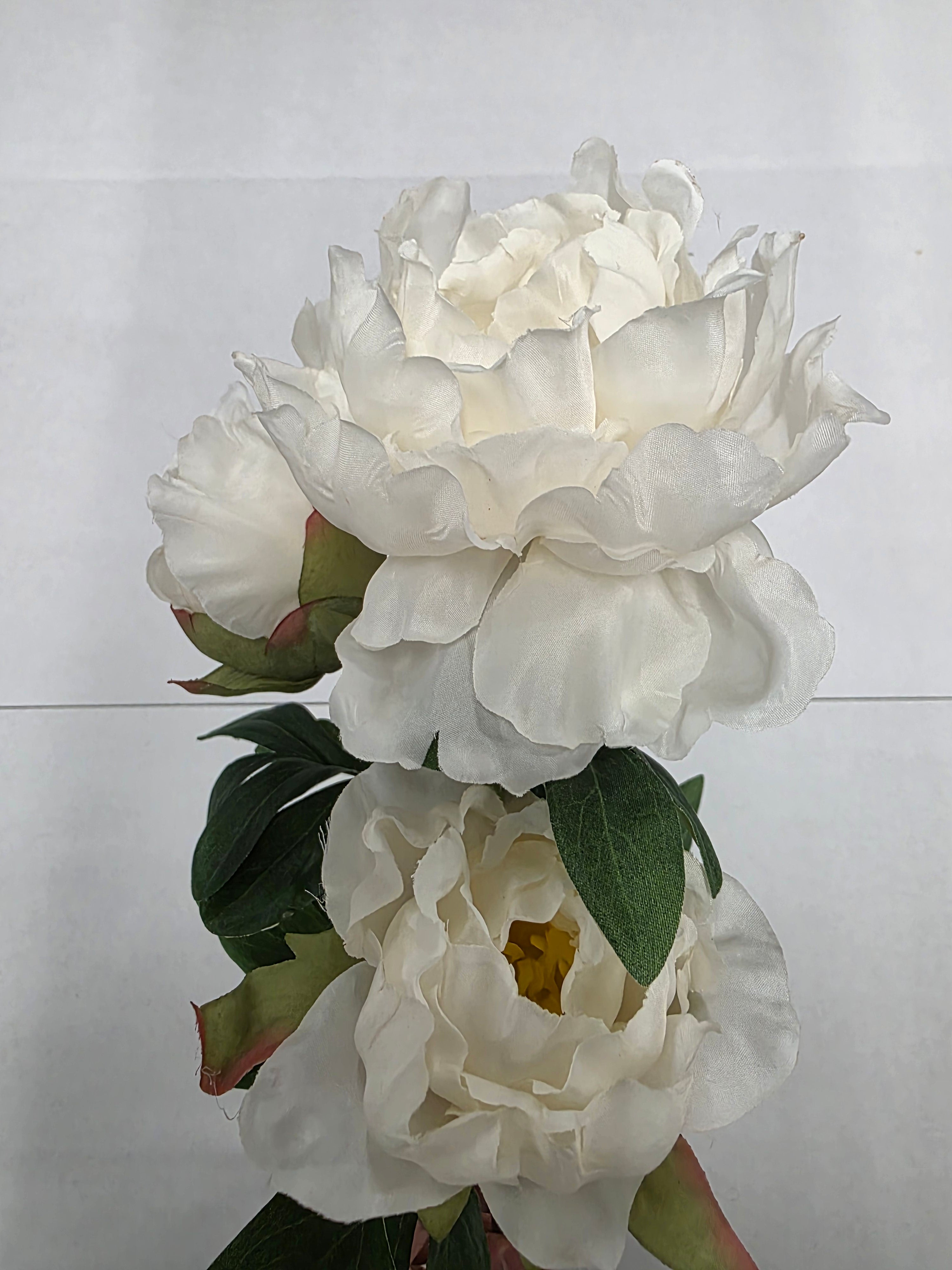 Artificial Peony Spray White 66cm