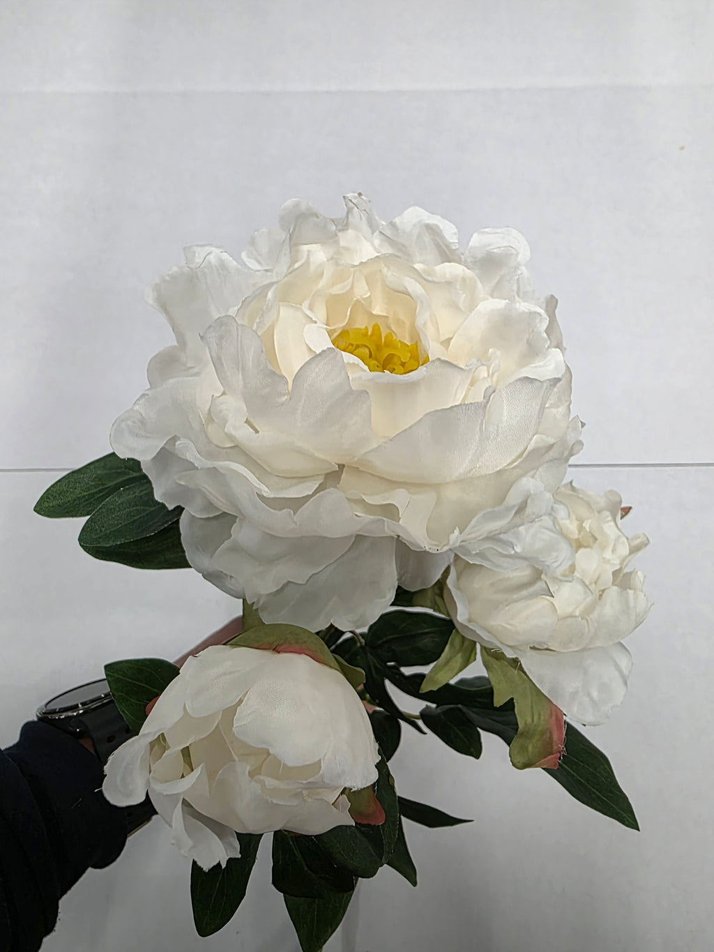 Artificial Peony Spray White 66cm