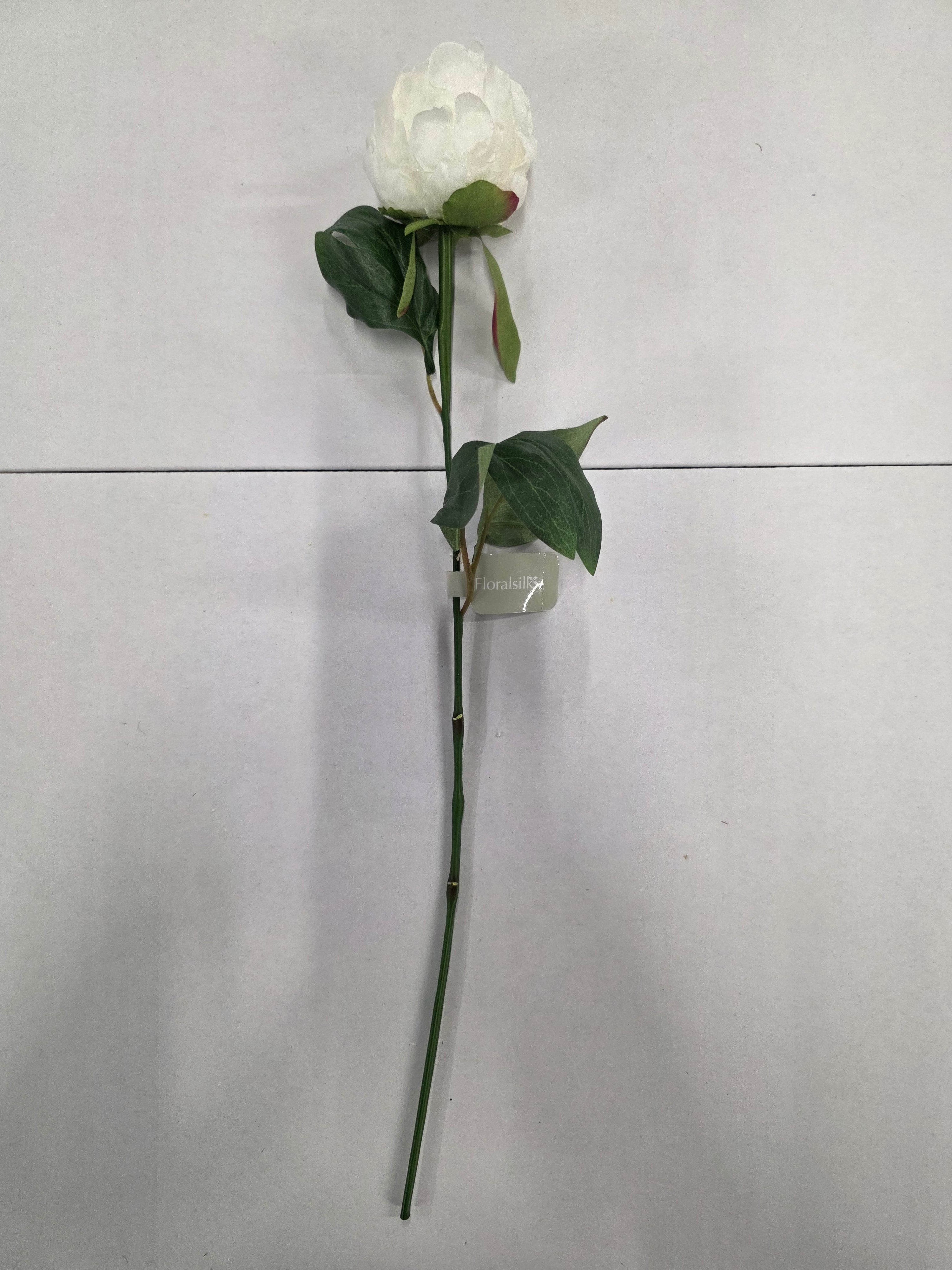Artificial Peony Spray White Cream 62cm
