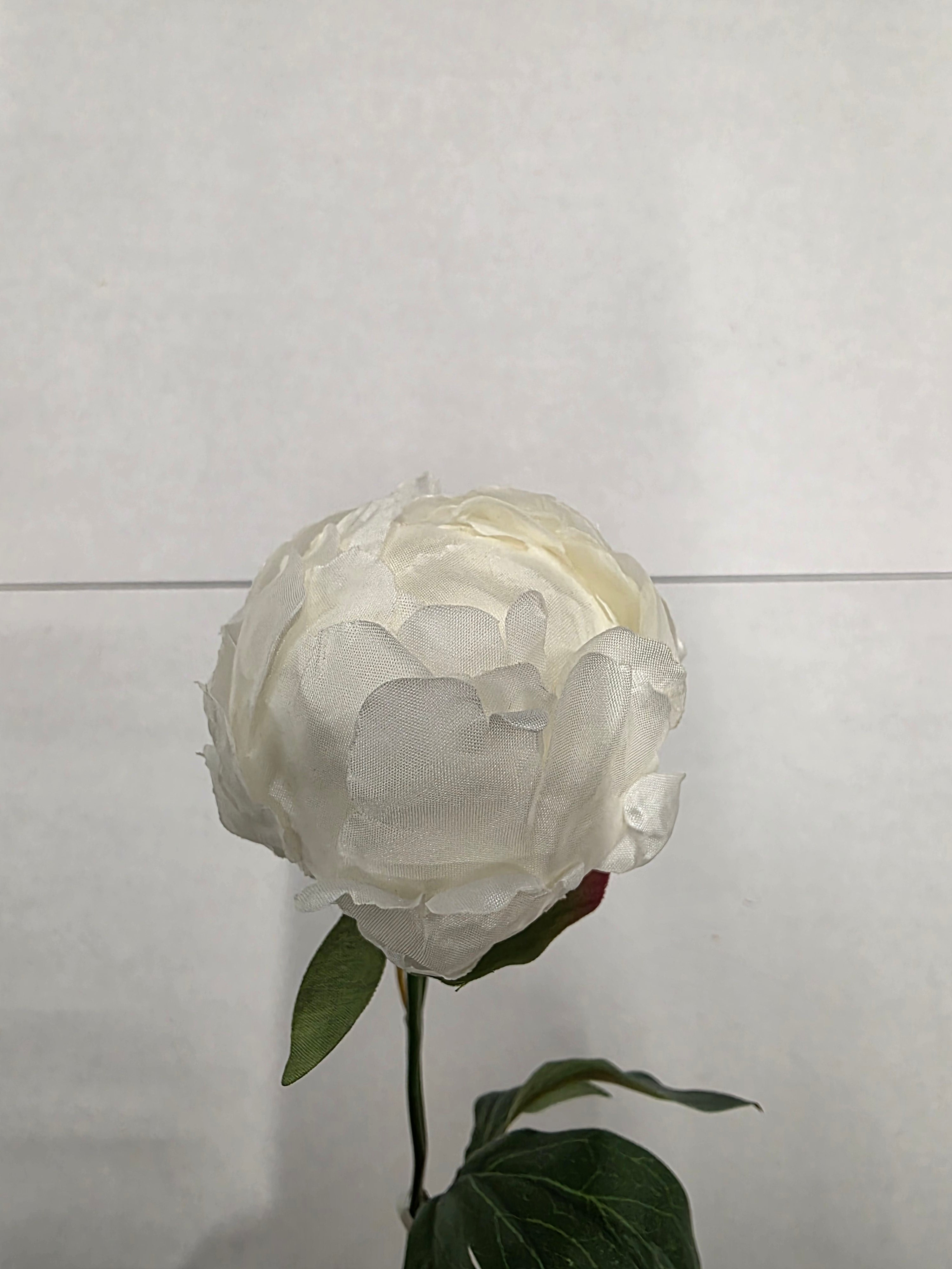 Artificial Peony Spray White Cream 62cm