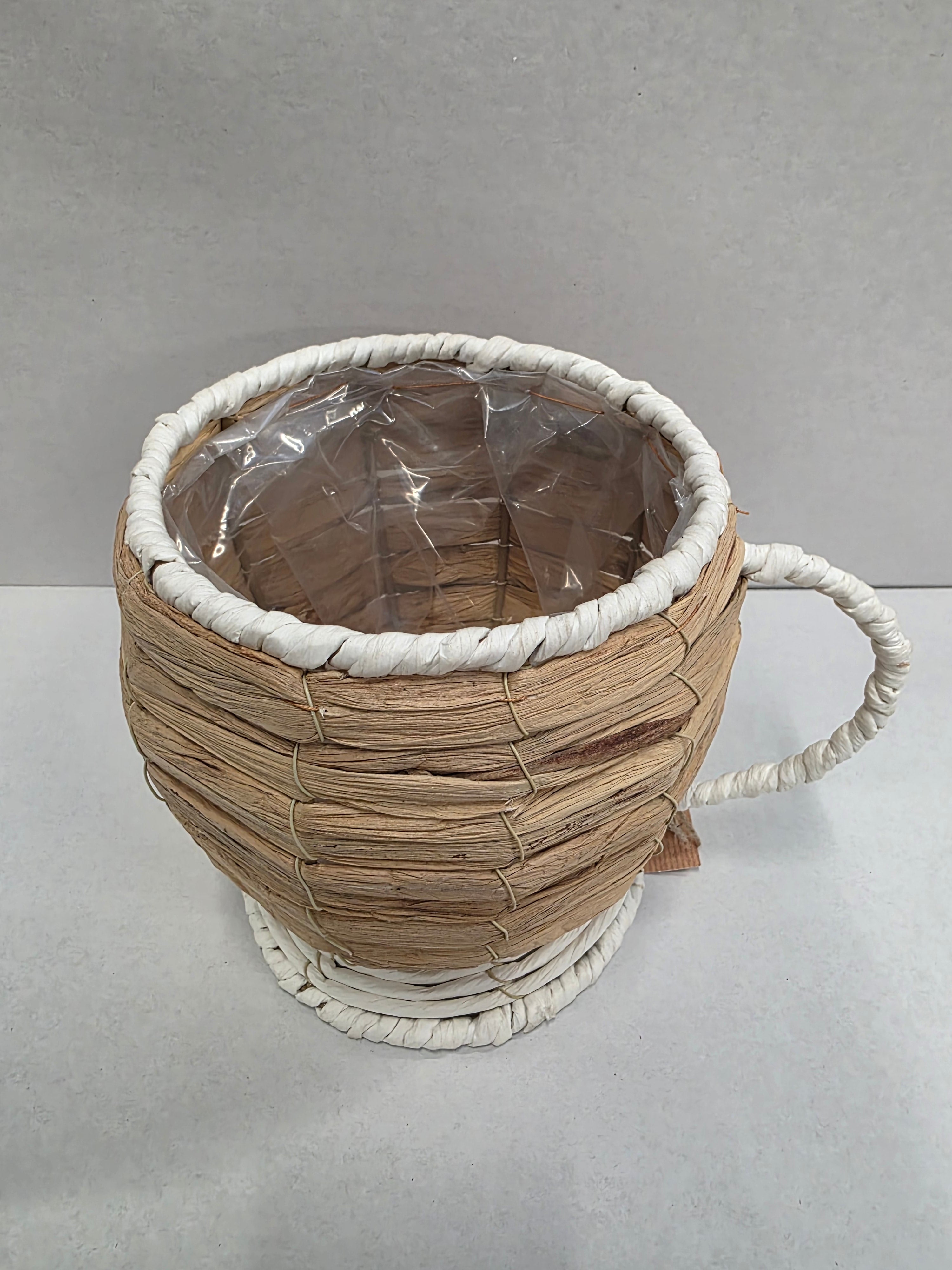 Planter Jasmine Cup White Wash 18cm