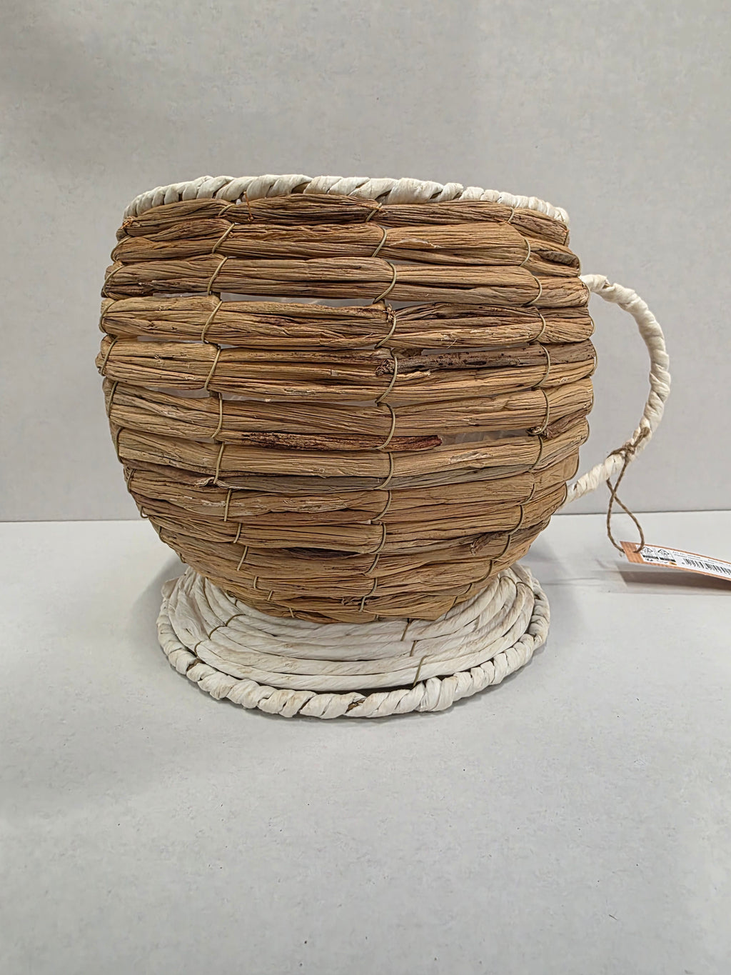 Planter Jasmine Cup White Wash 20cm