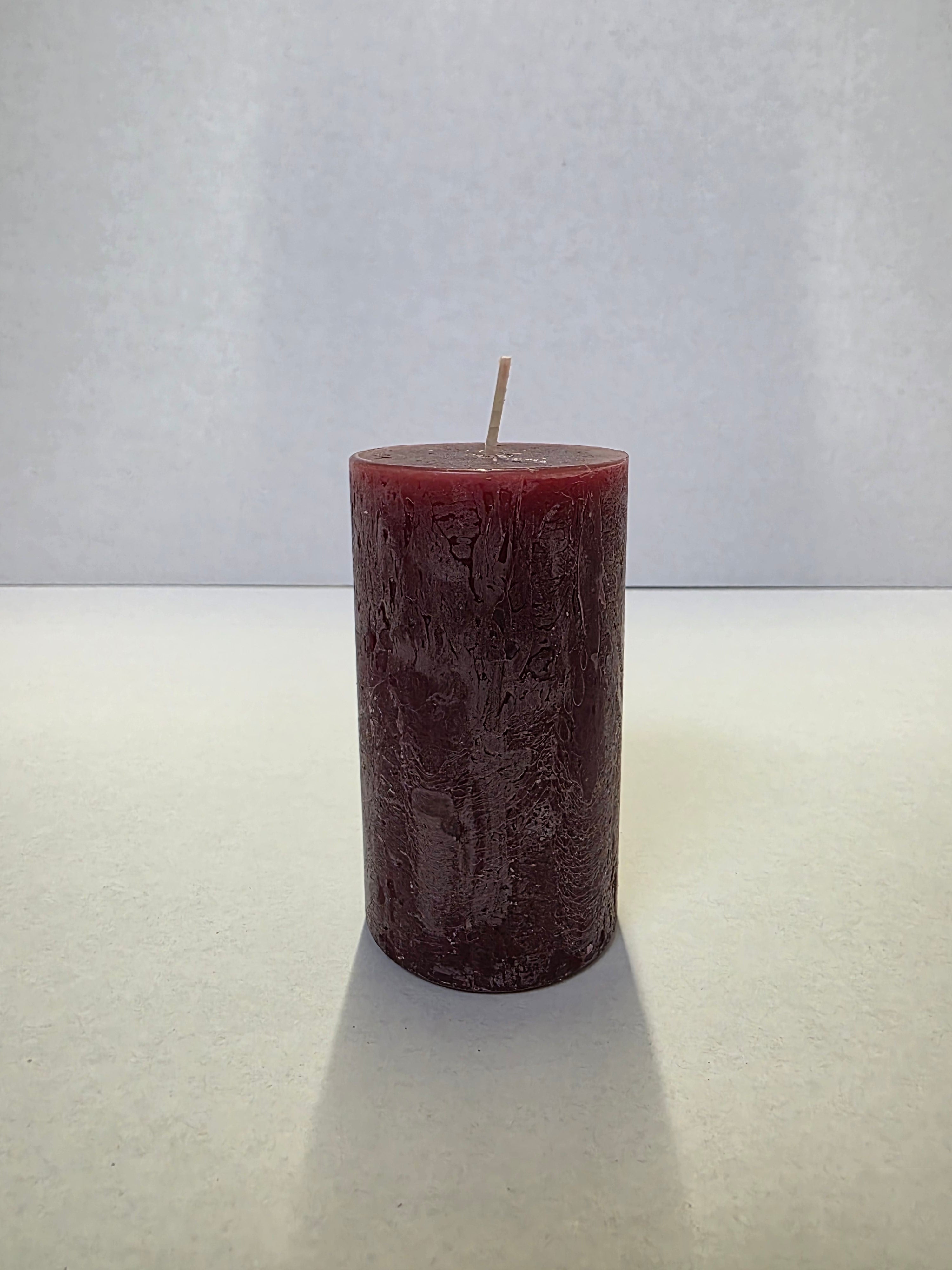 Rustic Safe Candle 110x60mm Burgundy (PACK OF 2)