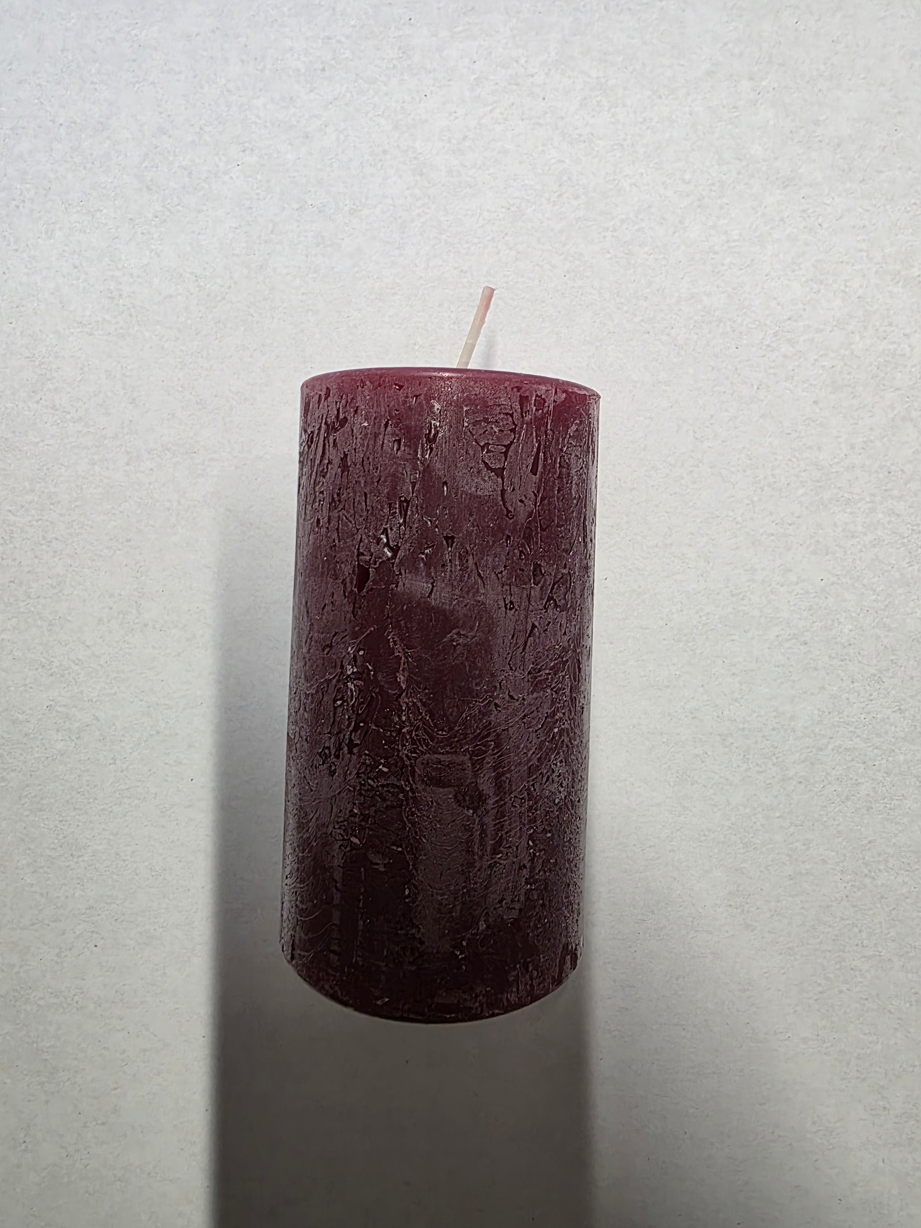 Rustic Safe Candle 110x60mm Burgundy (PACK OF 2)