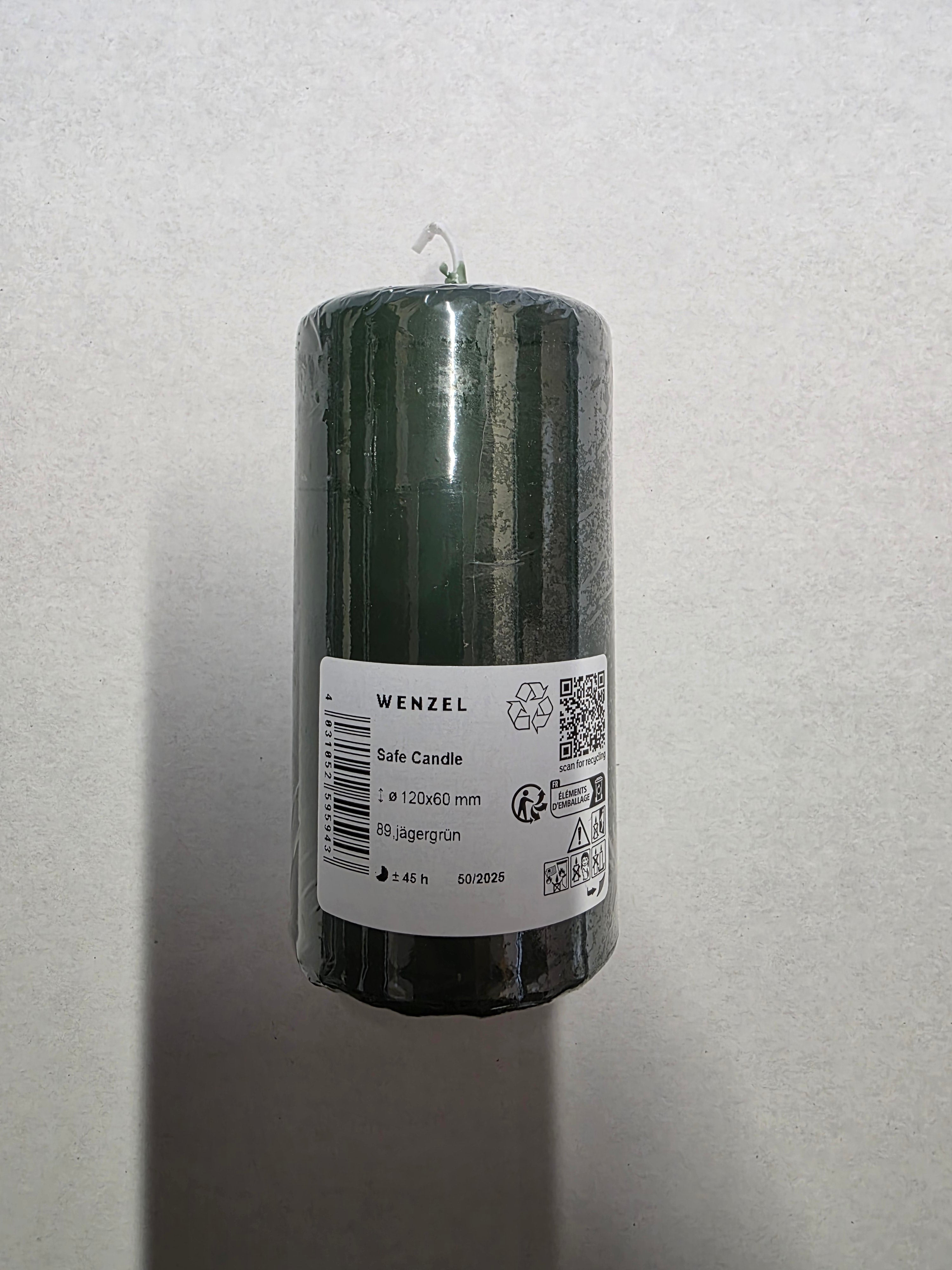 Safe Candle 120x60mm Hunter Green (PACK OF 3)