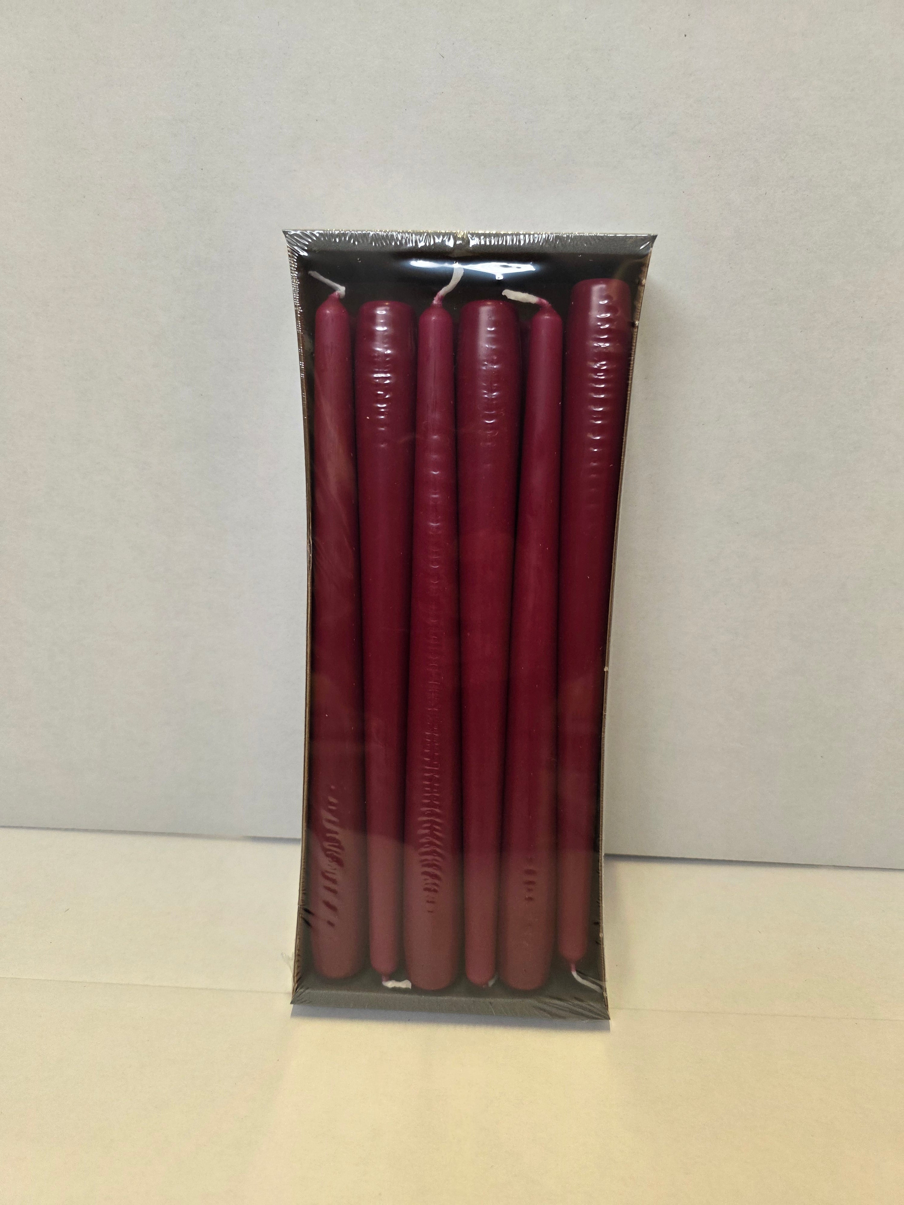 Tapered Candle 250x23mm Burgundy X12