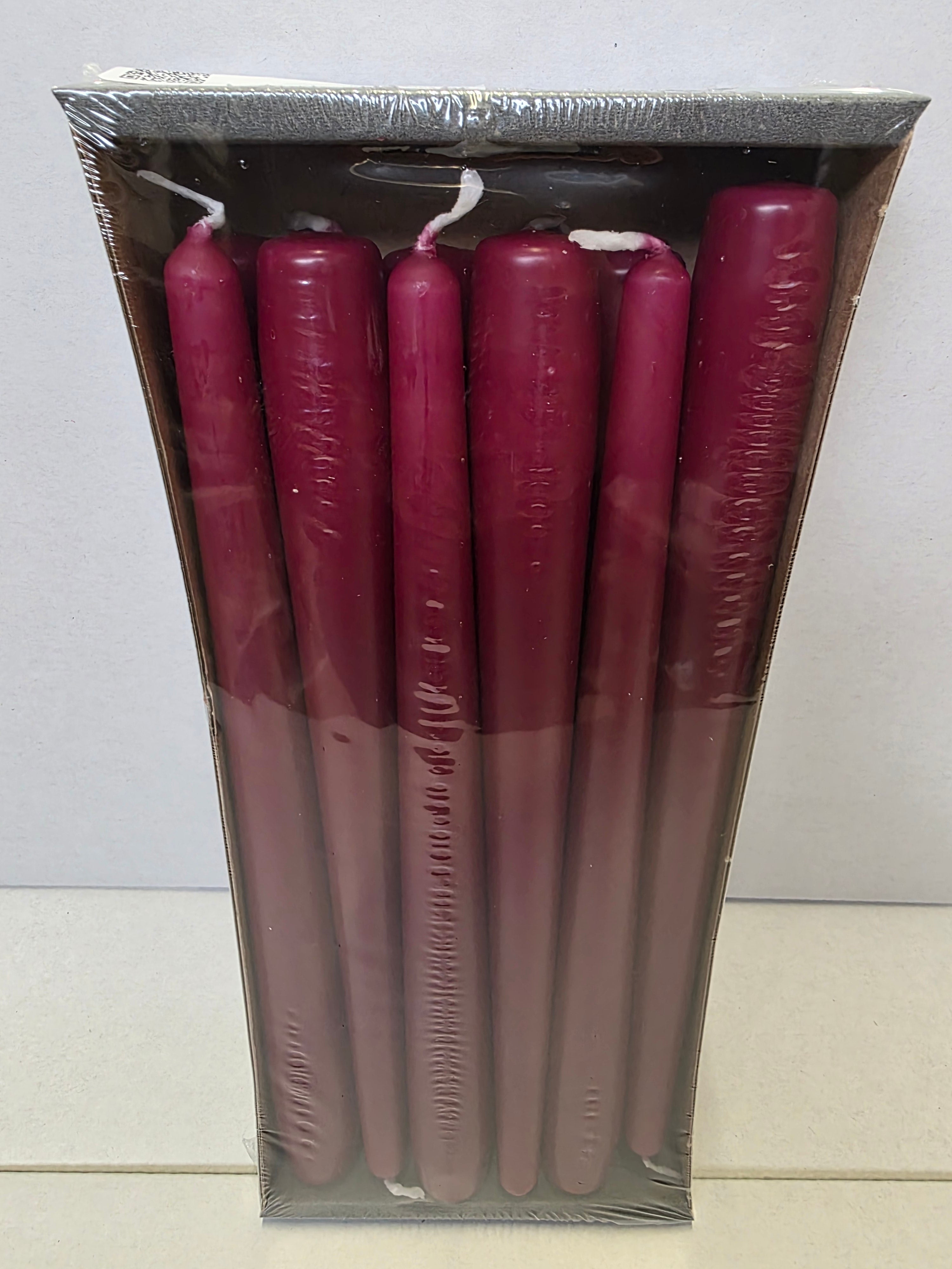 Tapered Candle 250x23mm Burgundy X12