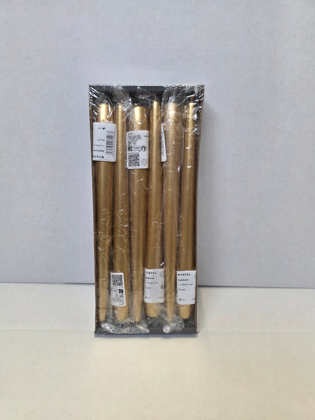 Tapered Candle 250x23mm Gold X12