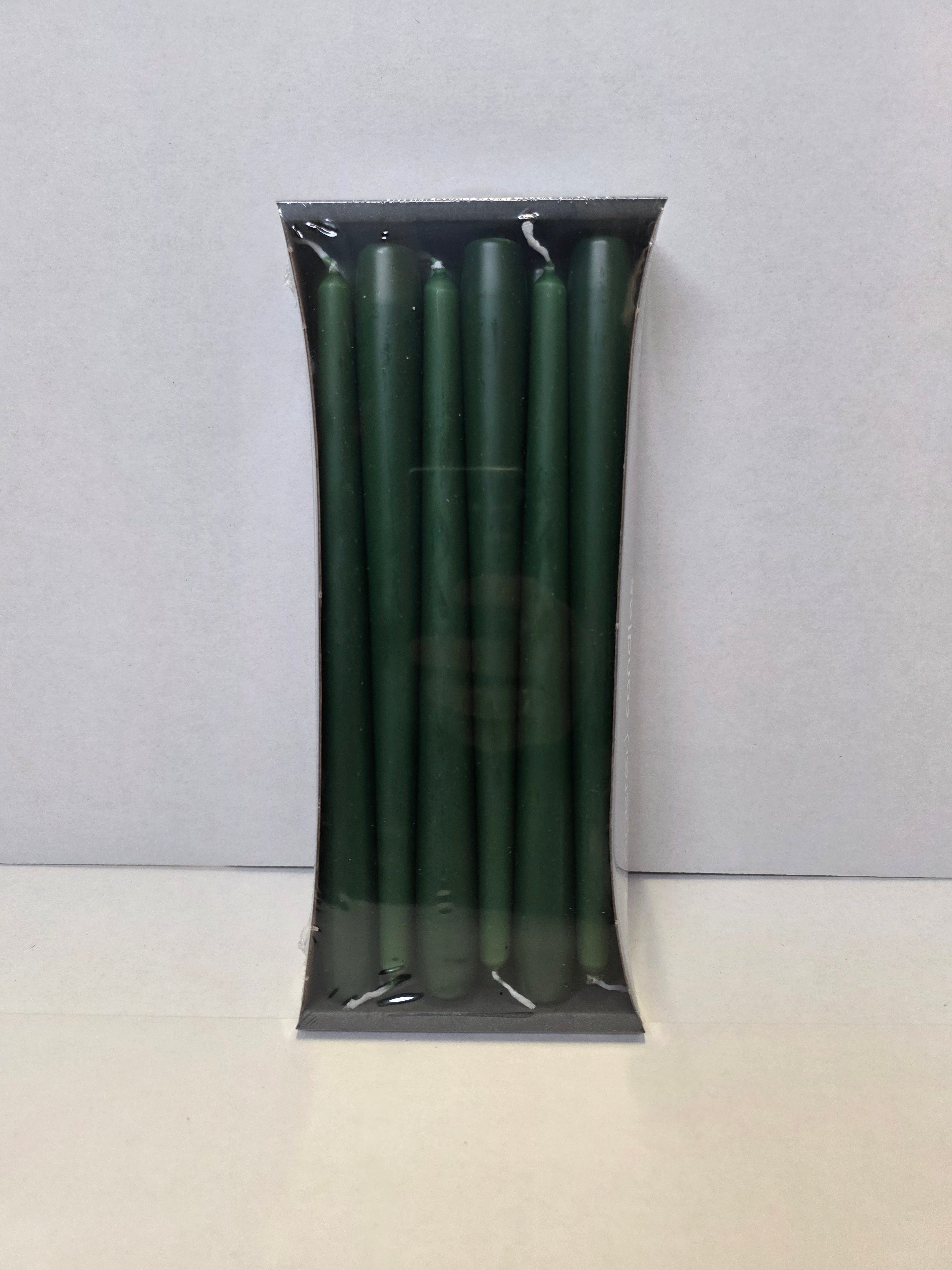 Tapered Candle 250x23mm Green X12