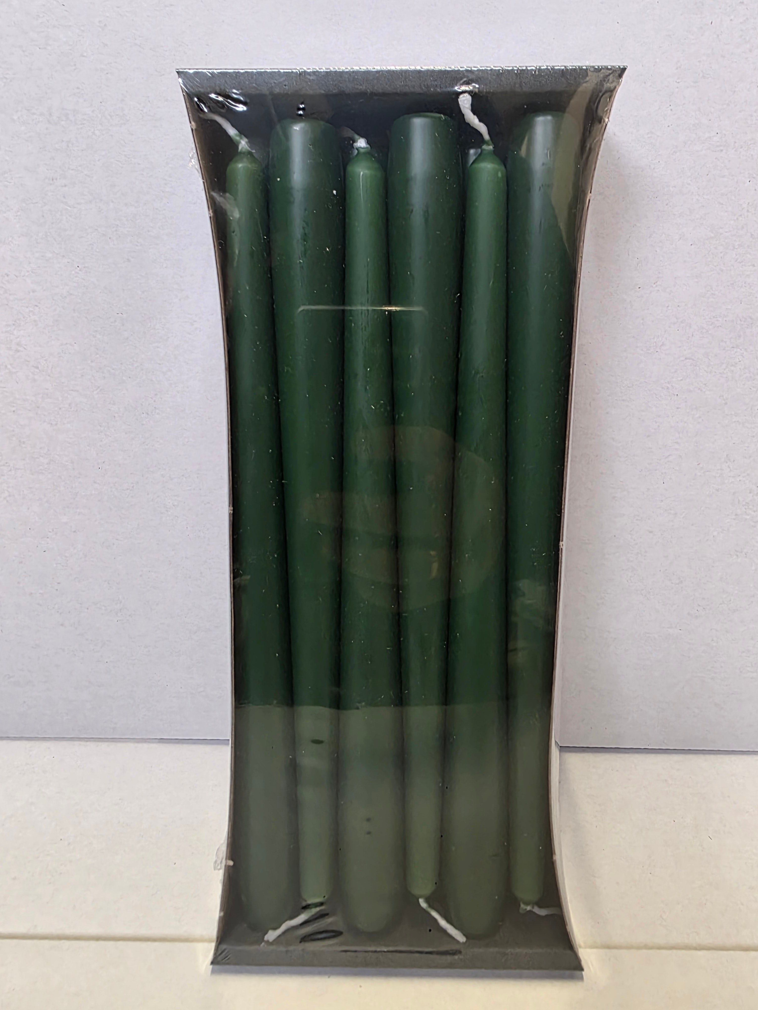 Tapered Candle 250x23mm Green X12