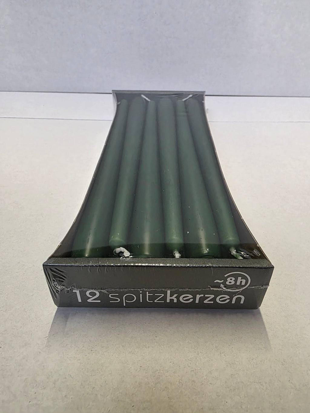 Tapered Candle 250x23mm Green X12