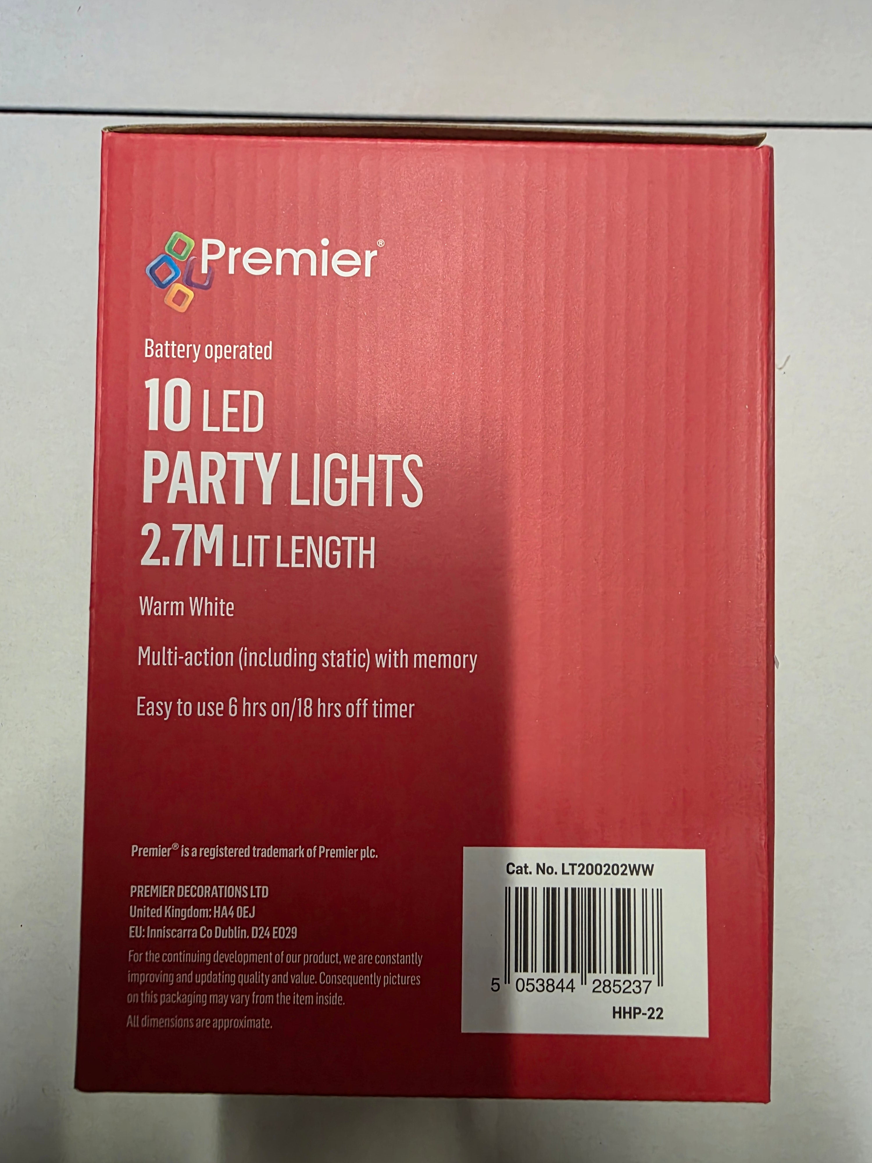 Party Lights X10 2.7m Battery