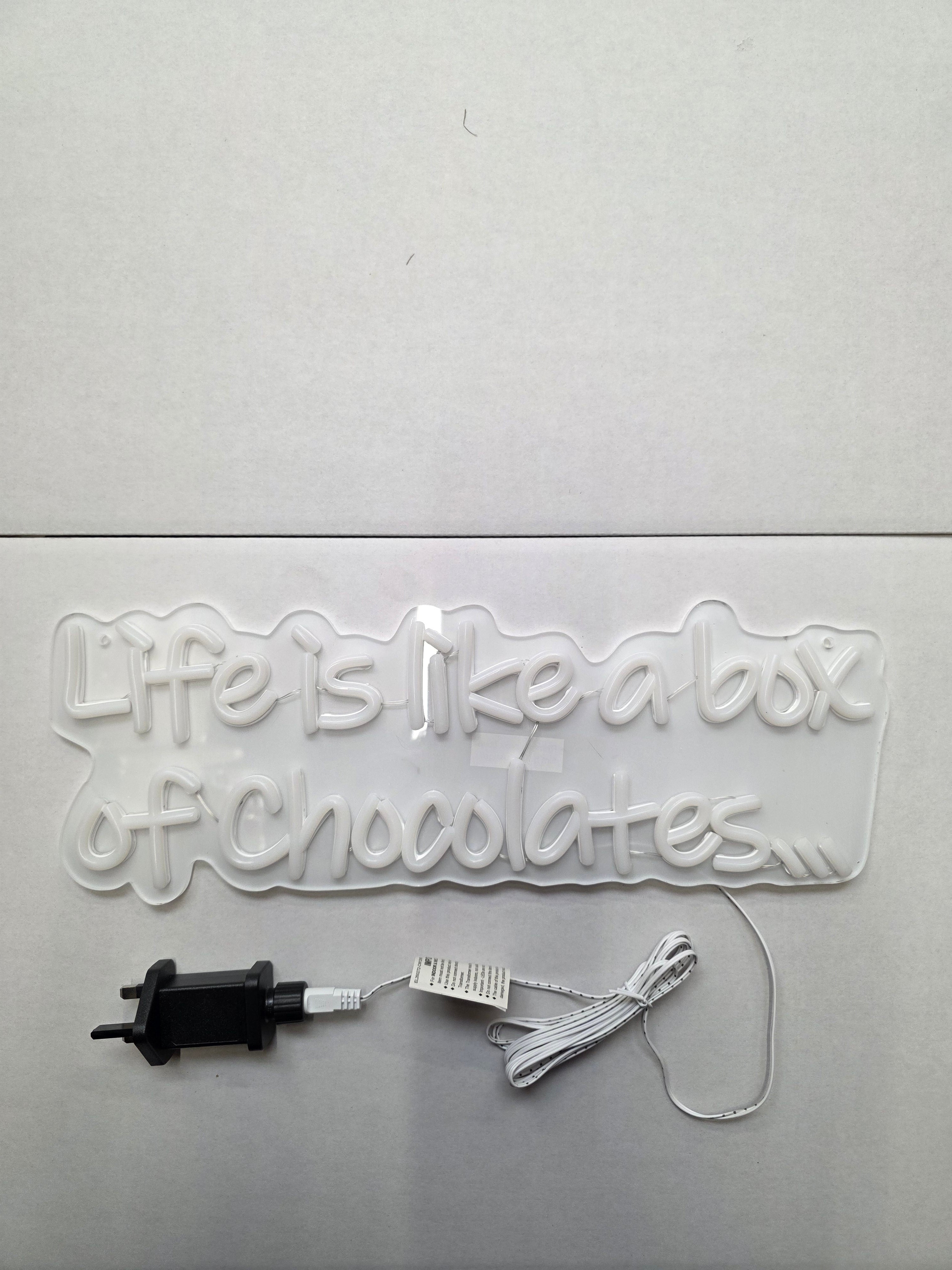L E D Life Is Like Box Of Chocolates 45cm
