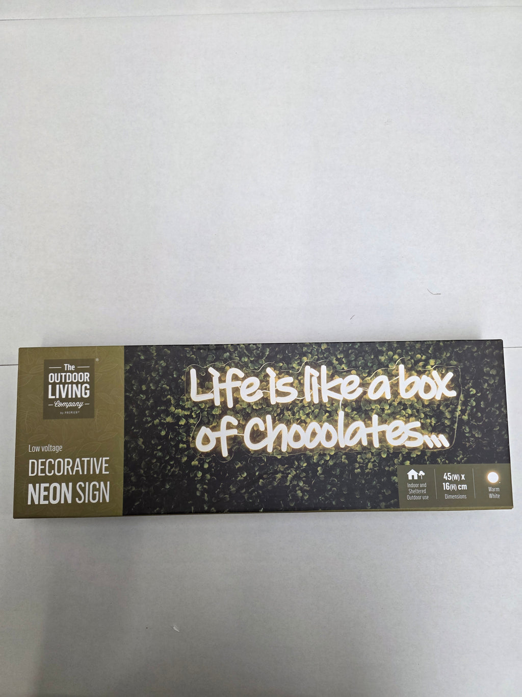 L E D Life Is Like Box Of Chocolates 45cm