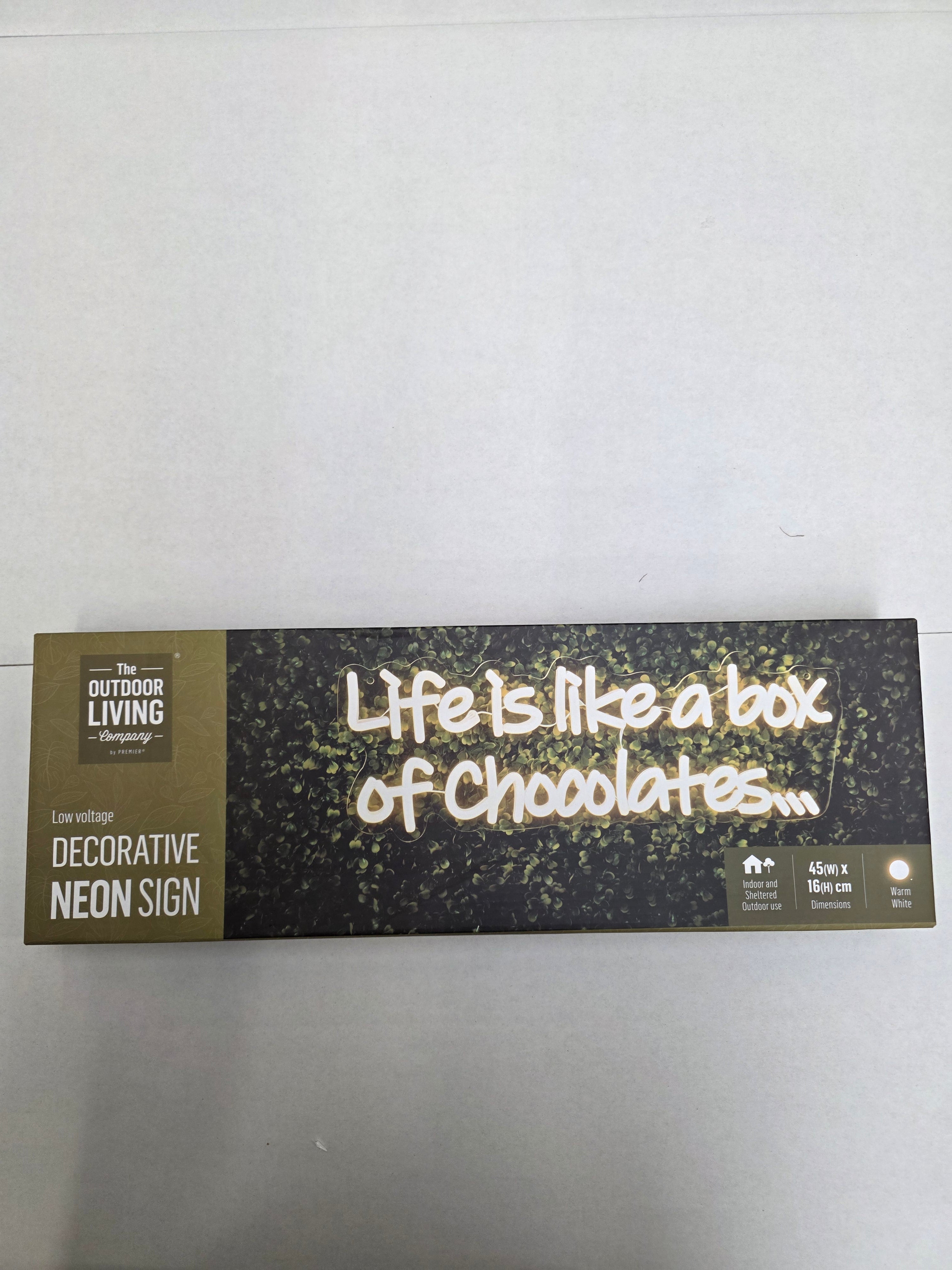 L E D Life Is Like Box Of Chocolates 45cm