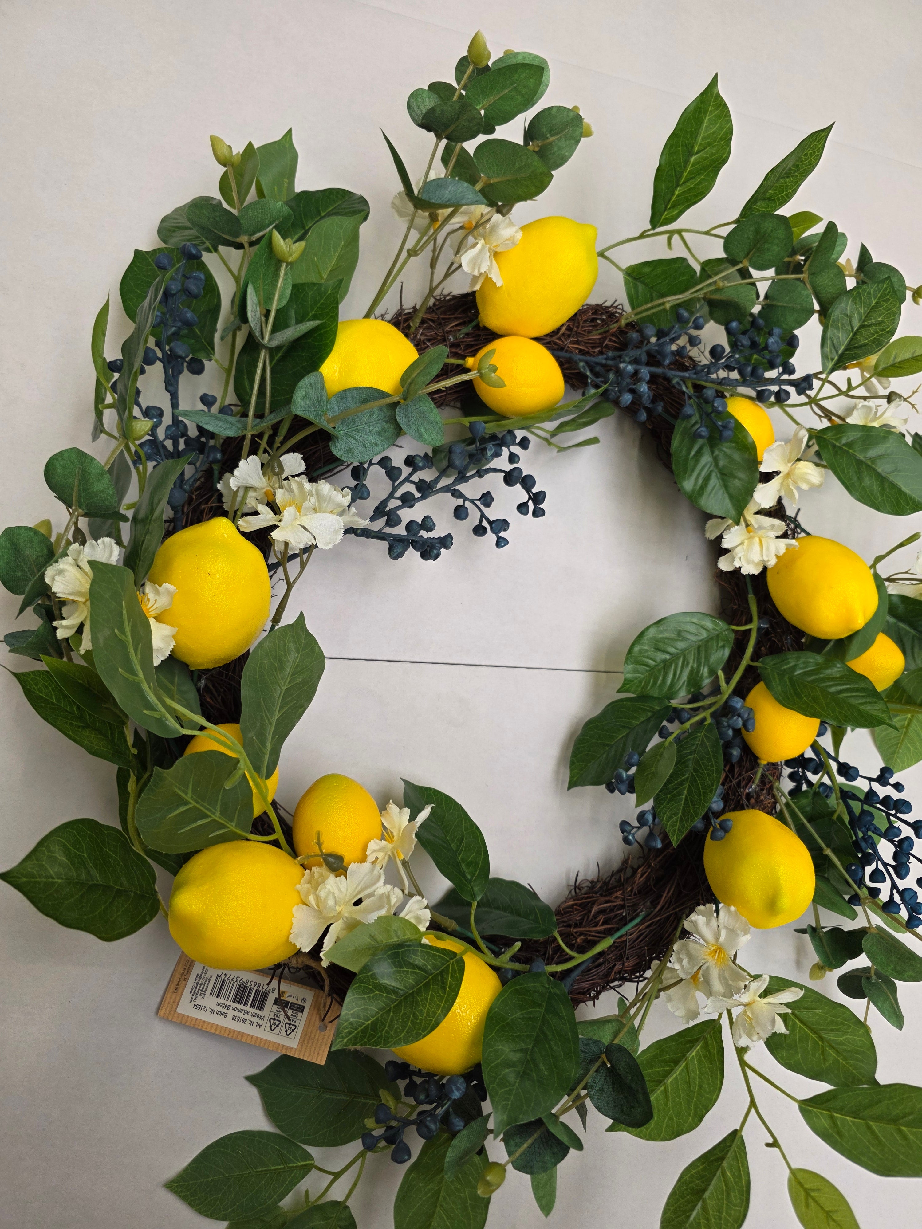 Artificial Wreath Lemons 45cm