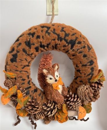 Wreath Pinecone Fox 34cm