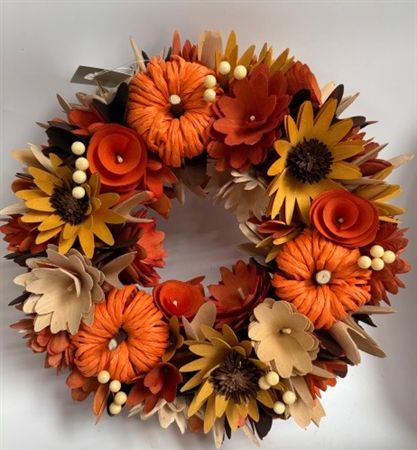 Wreath Woodchip Pumpkin 20cm