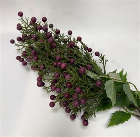 Artificial Berry Bush Stem 75cm Purple