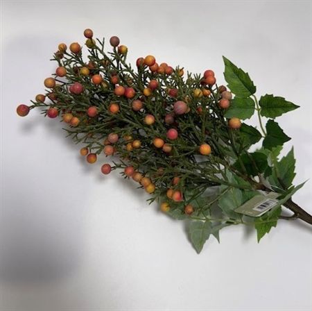 Artificial Berry Bush Stem 75cm Orange