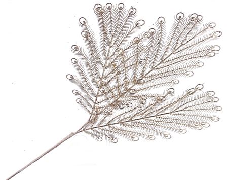 Peacock Feather Spray Metallic Gold 60cm  (PACK OF 2)