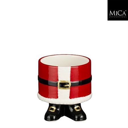 Ceramic Pot Santa Red 10x9cm