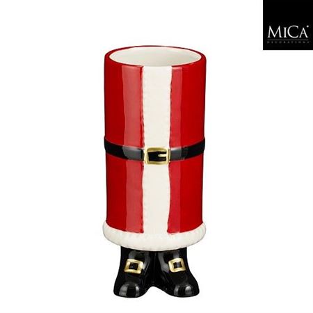 Ceramic Vase Santa Red 22x10cm