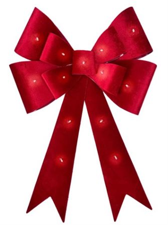 Bow Velour L E D 2 Layer Red 43x63cm
