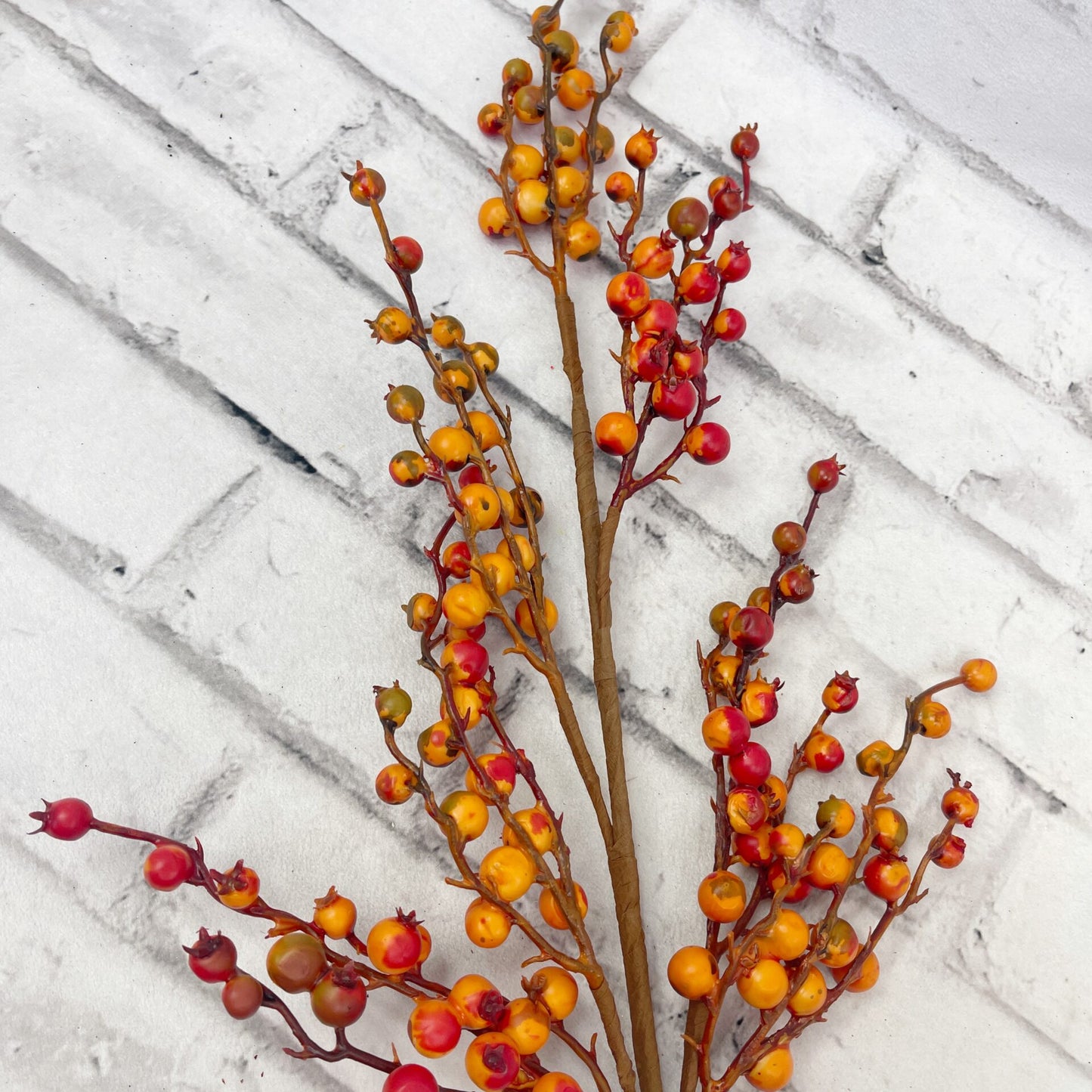 Berry Bush Stem 75cm Orange