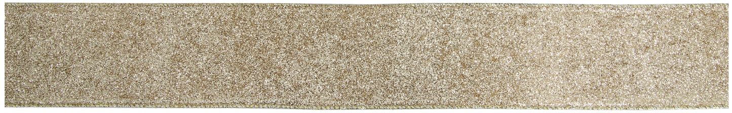 Xmas Ribbon Sparkle Light Gold 63mm