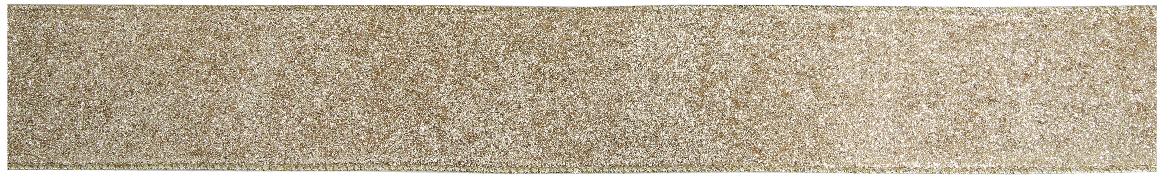 Xmas Ribbon Sparkle Light Gold 63mm