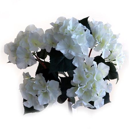 Artificial Hydrangea Ivory Bush X5 (pack of 2)
