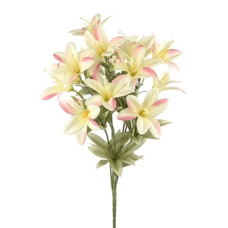 Artificial Essentials Lily Bush Yellow Pink 38cm  (PACK OF 3)