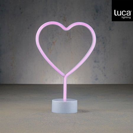 Neon Light Heart Pink L E D 20cm