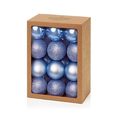 Bauble Multi Finish 6cm Corn Blue X24